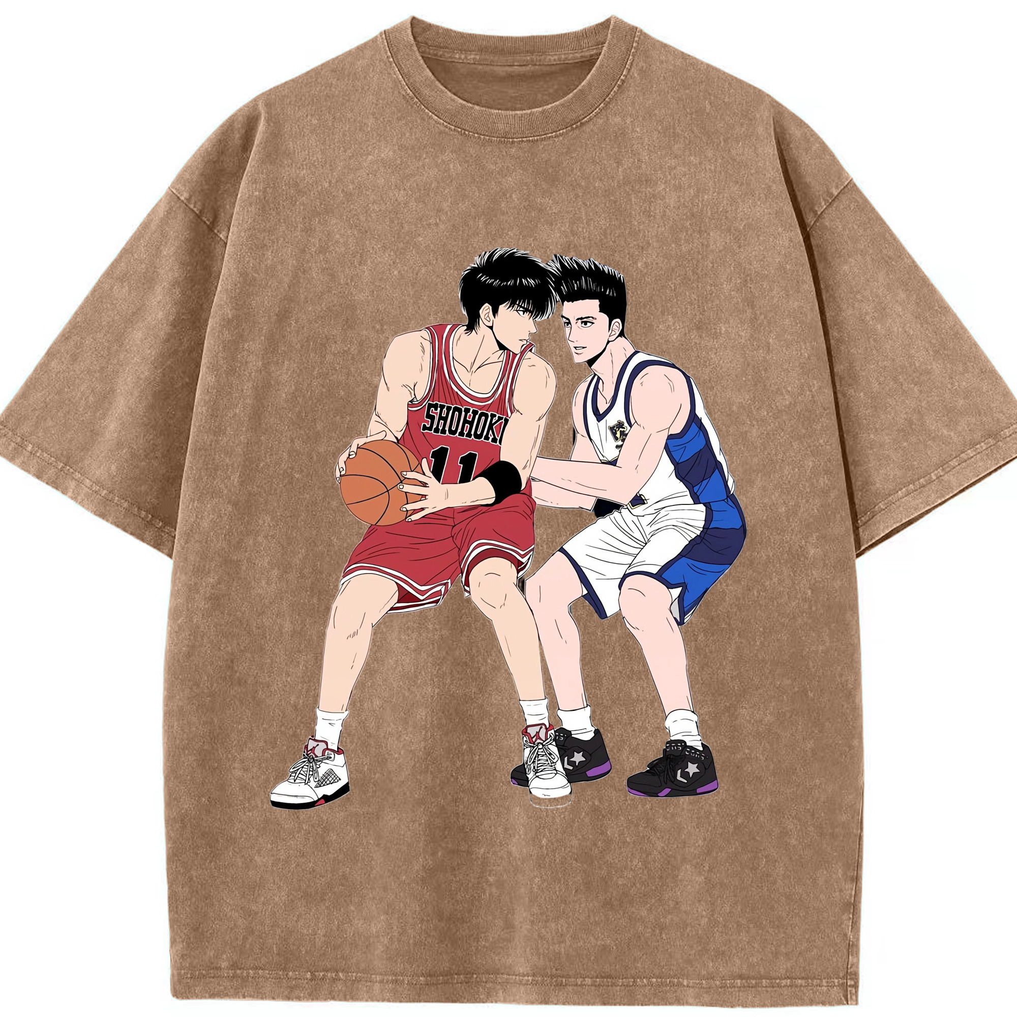 （画像用） SLAM DUNK／スラムダンク 綿100% ヴィンテージ風 半袖Tシャツ（フロントプリント）