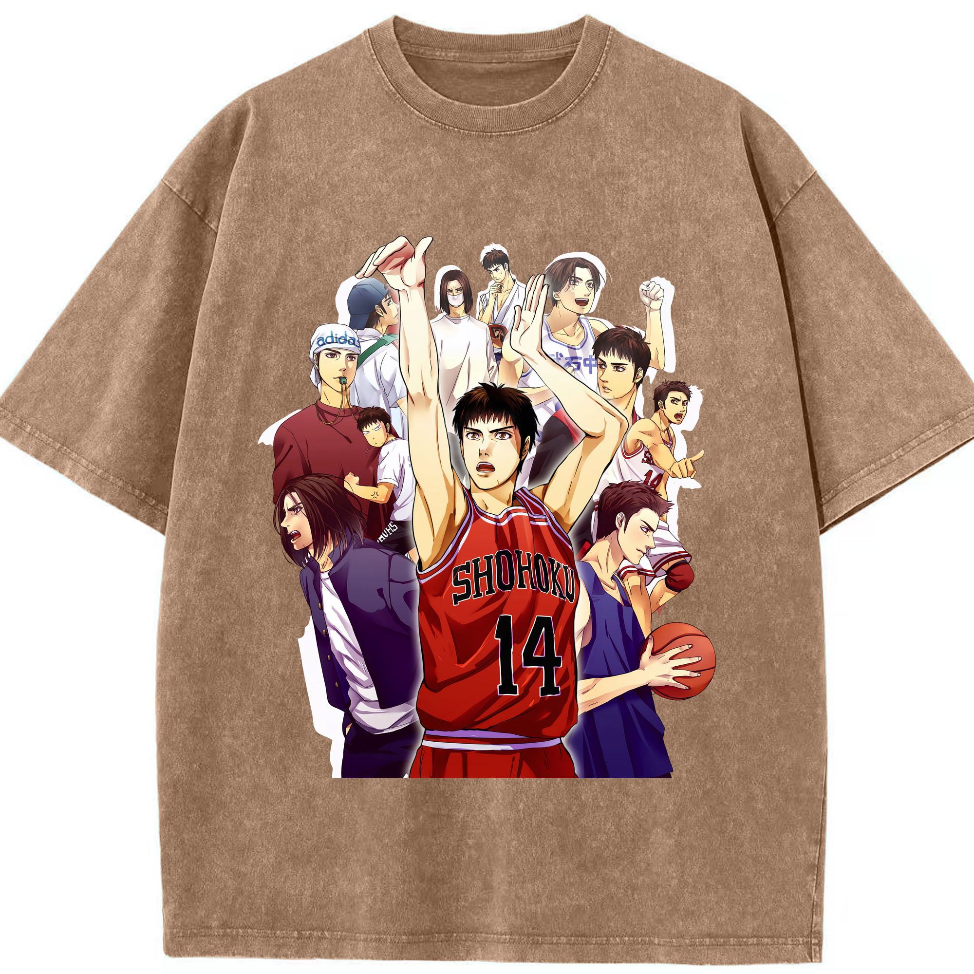 （画像用） SLAM DUNK／スラムダンク 綿100% ヴィンテージ風 半袖Tシャツ（フロントプリント）