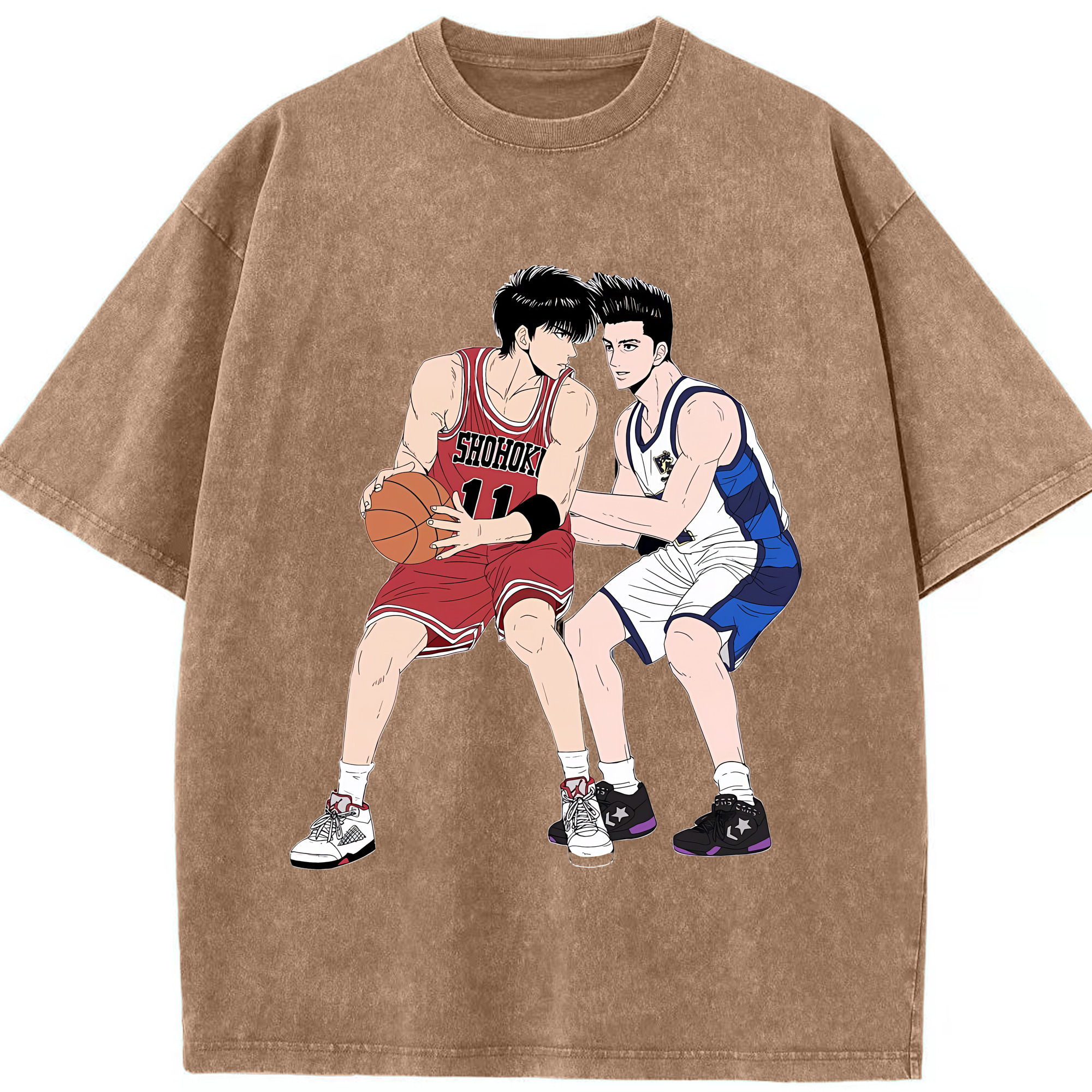 （画像用） SLAM DUNK／スラムダンク 綿100% ヴィンテージ風 半袖Tシャツ（フロントプリント）