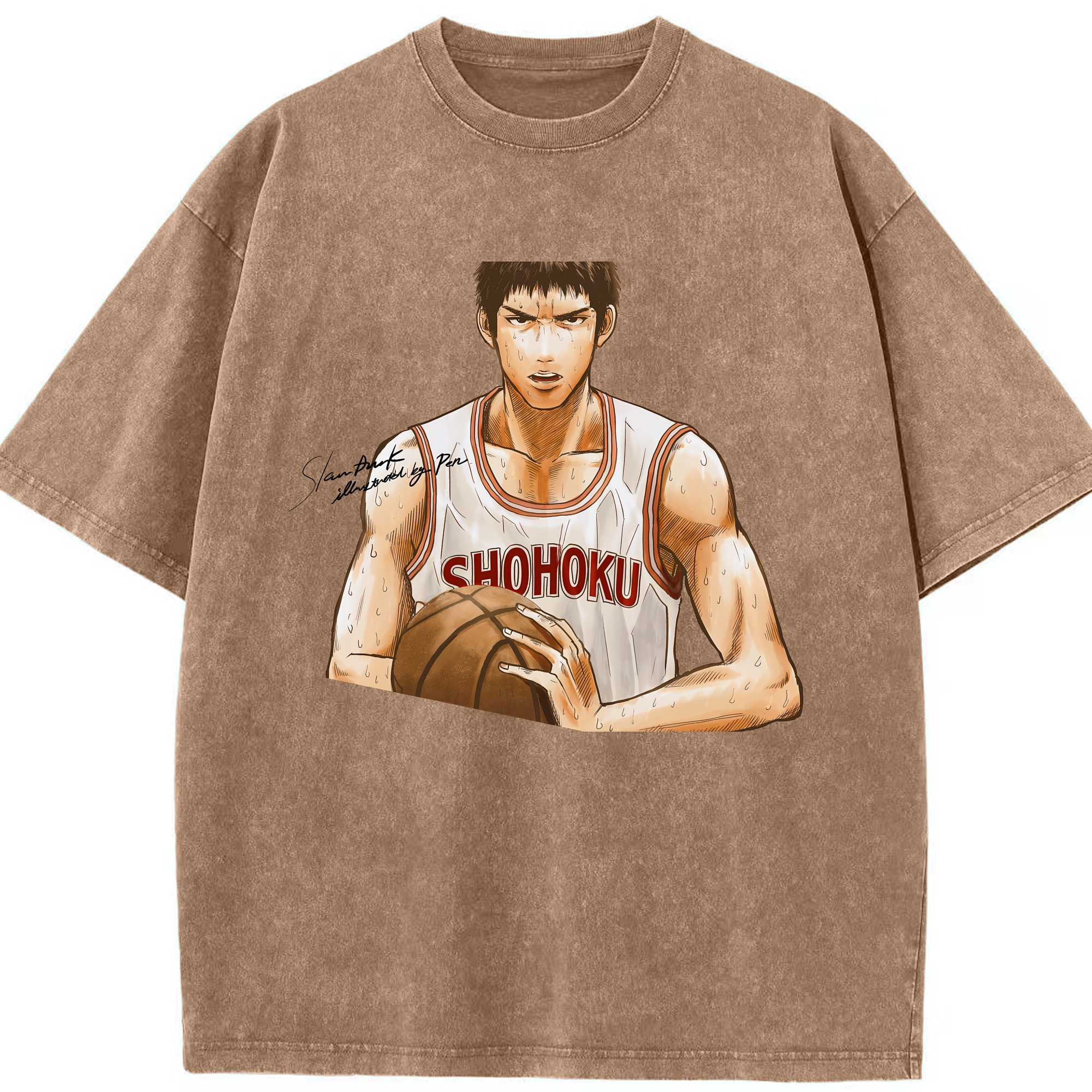 （画像用） SLAM DUNK／スラムダンク 綿100% ヴィンテージ風 半袖Tシャツ（フロントプリント）