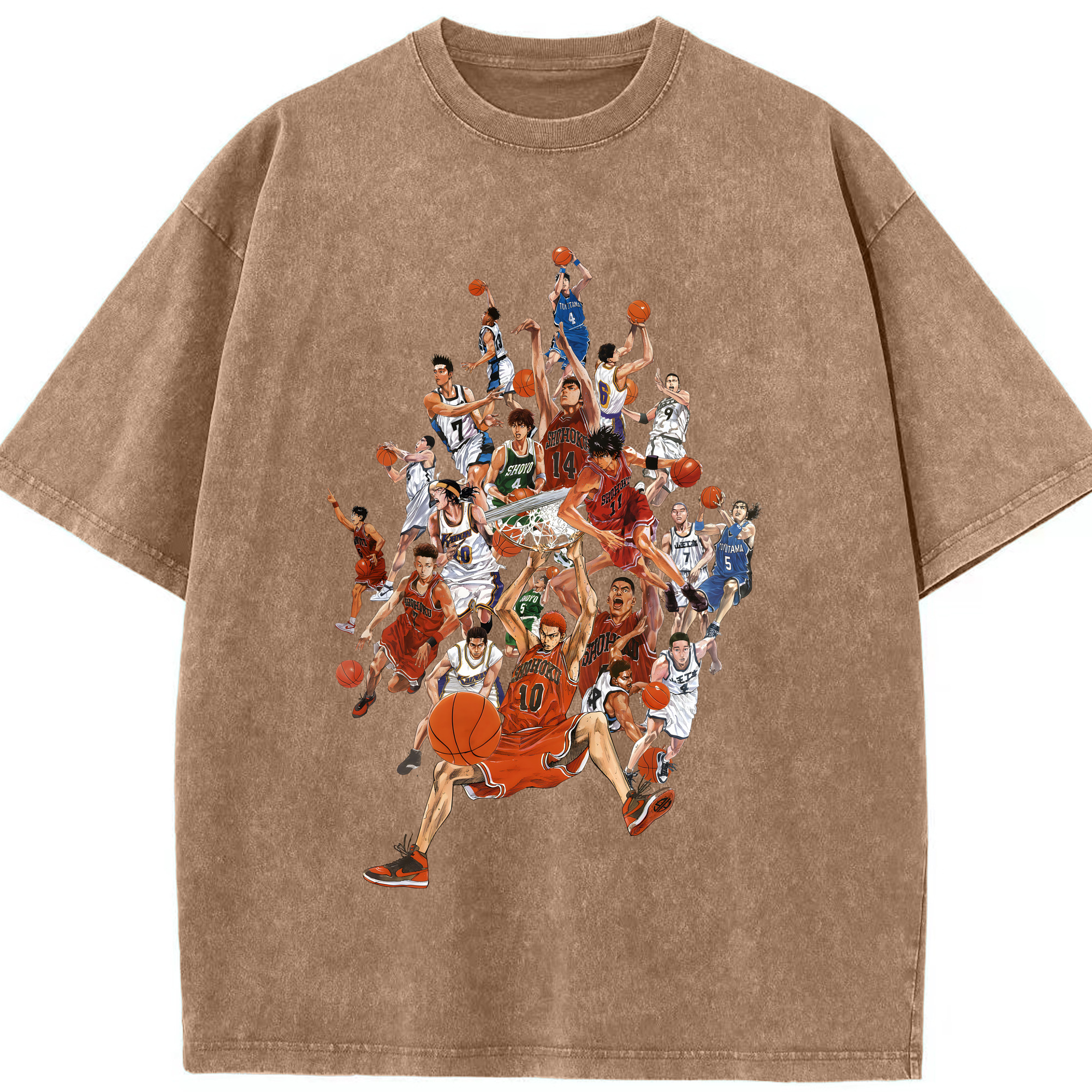 （画像用） SLAM DUNK／スラムダンク 綿100% ヴィンテージ風 半袖Tシャツ（フロントプリント）