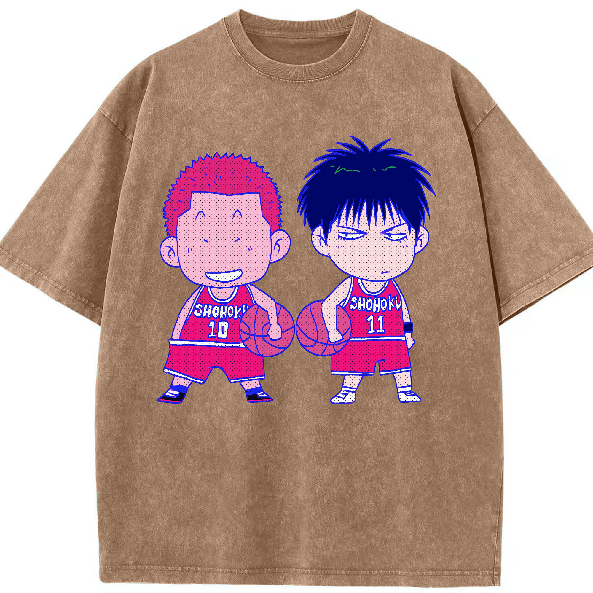 （画像用） SLAM DUNK／スラムダンク 綿100% ヴィンテージ風 半袖Tシャツ（フロントプリント）
