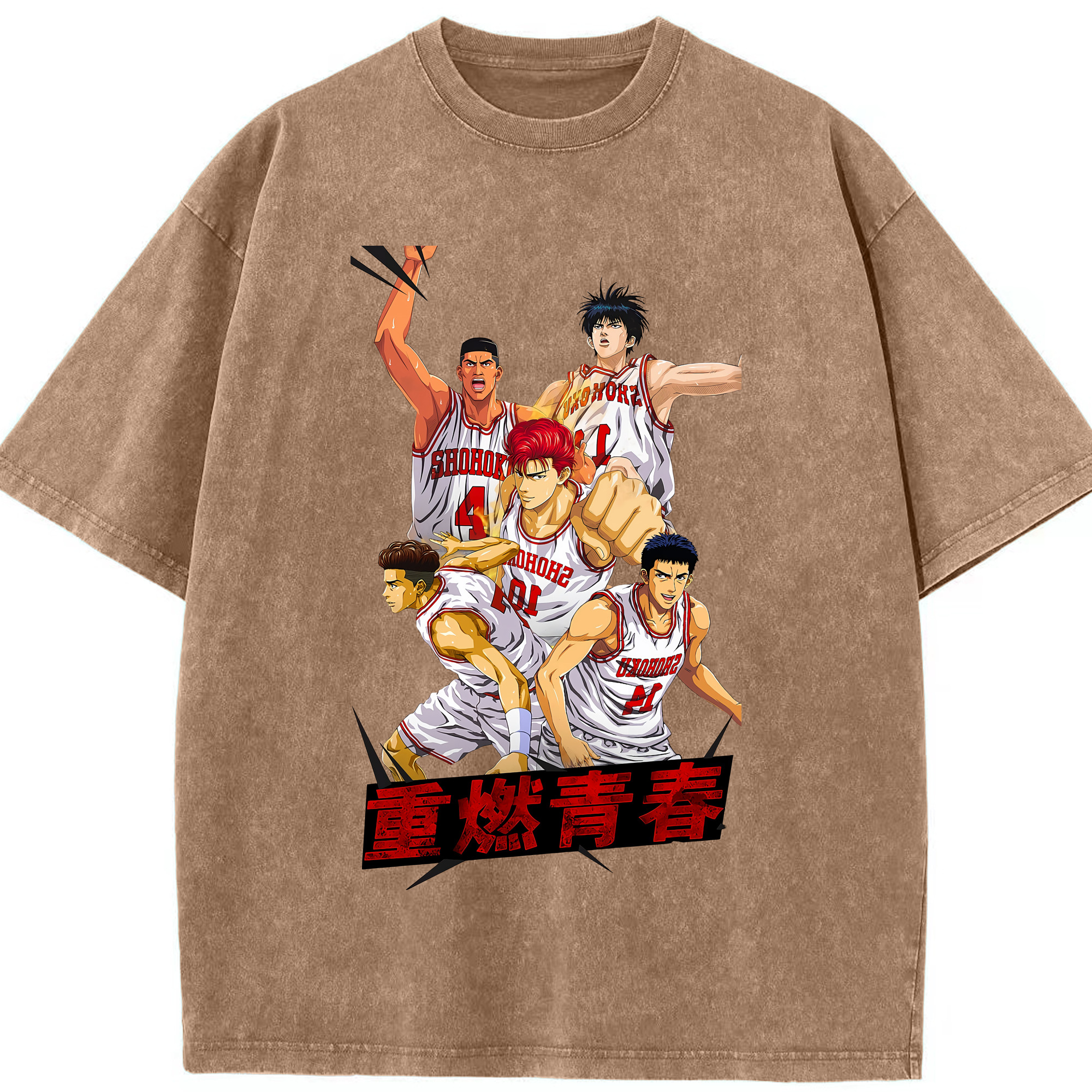 （画像用） SLAM DUNK／スラムダンク 綿100% ヴィンテージ風 半袖Tシャツ（フロントプリント）