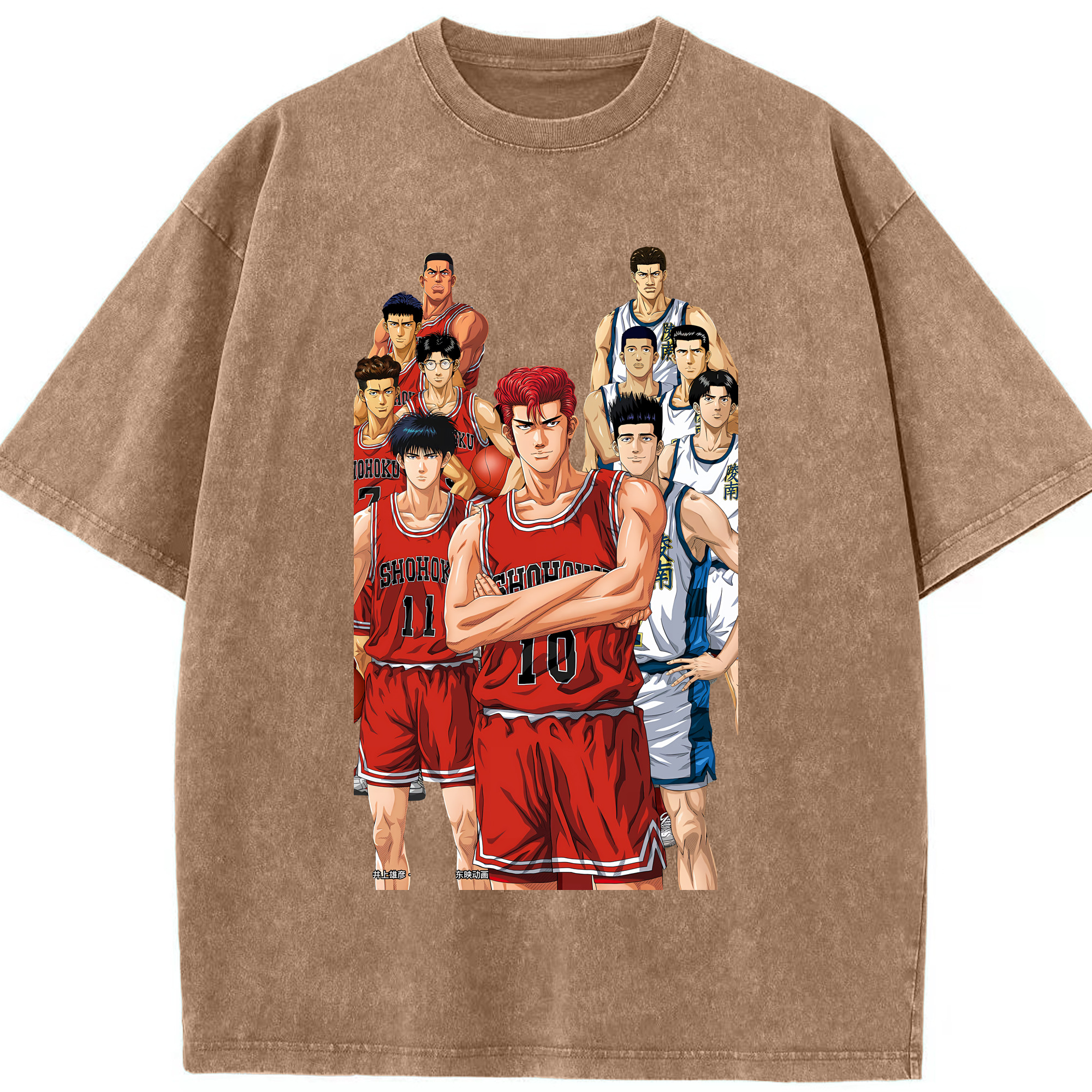 （画像用） SLAM DUNK／スラムダンク 綿100% ヴィンテージ風 半袖Tシャツ（フロントプリント）