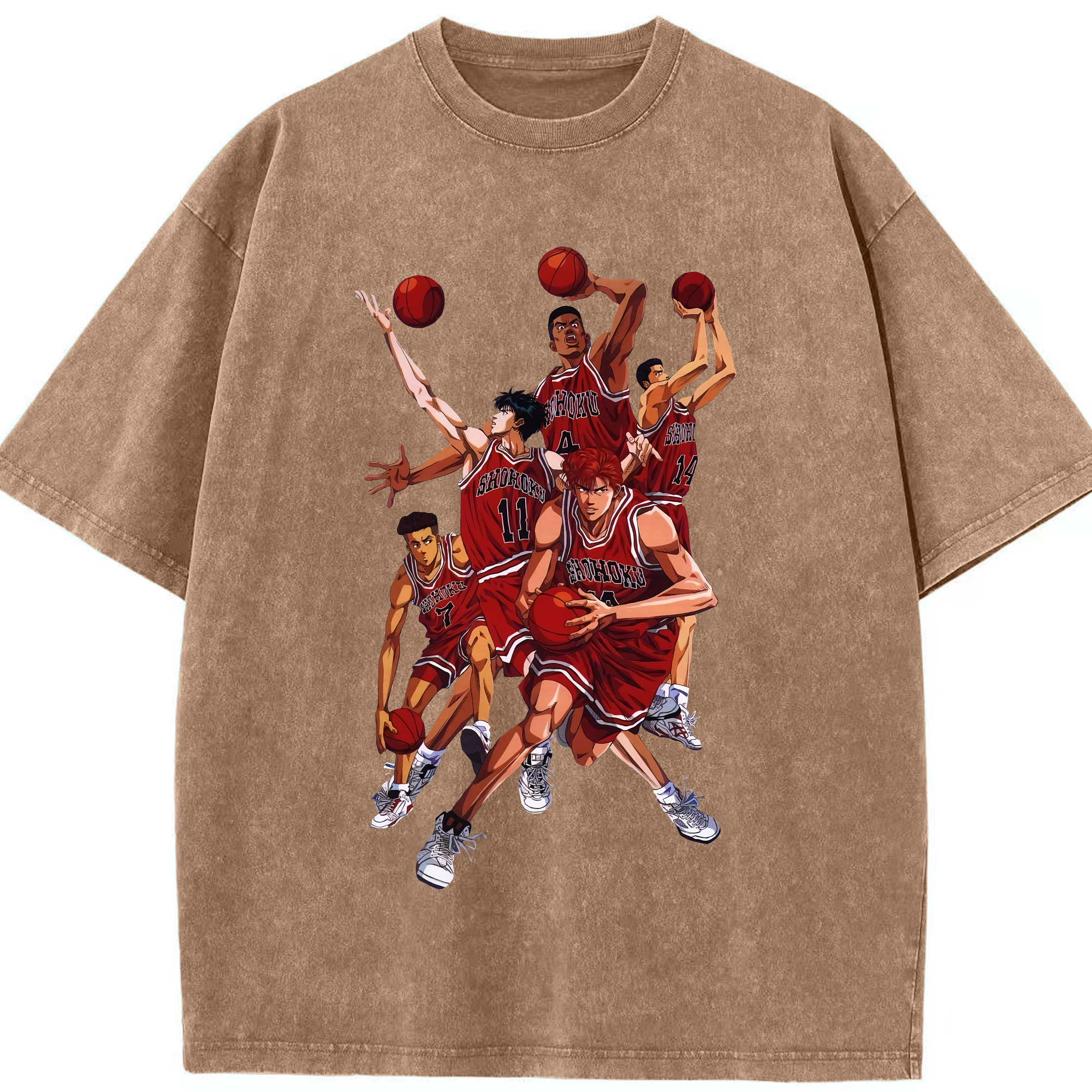 （画像用） SLAM DUNK／スラムダンク 綿100% ヴィンテージ風 半袖Tシャツ（フロントプリント）