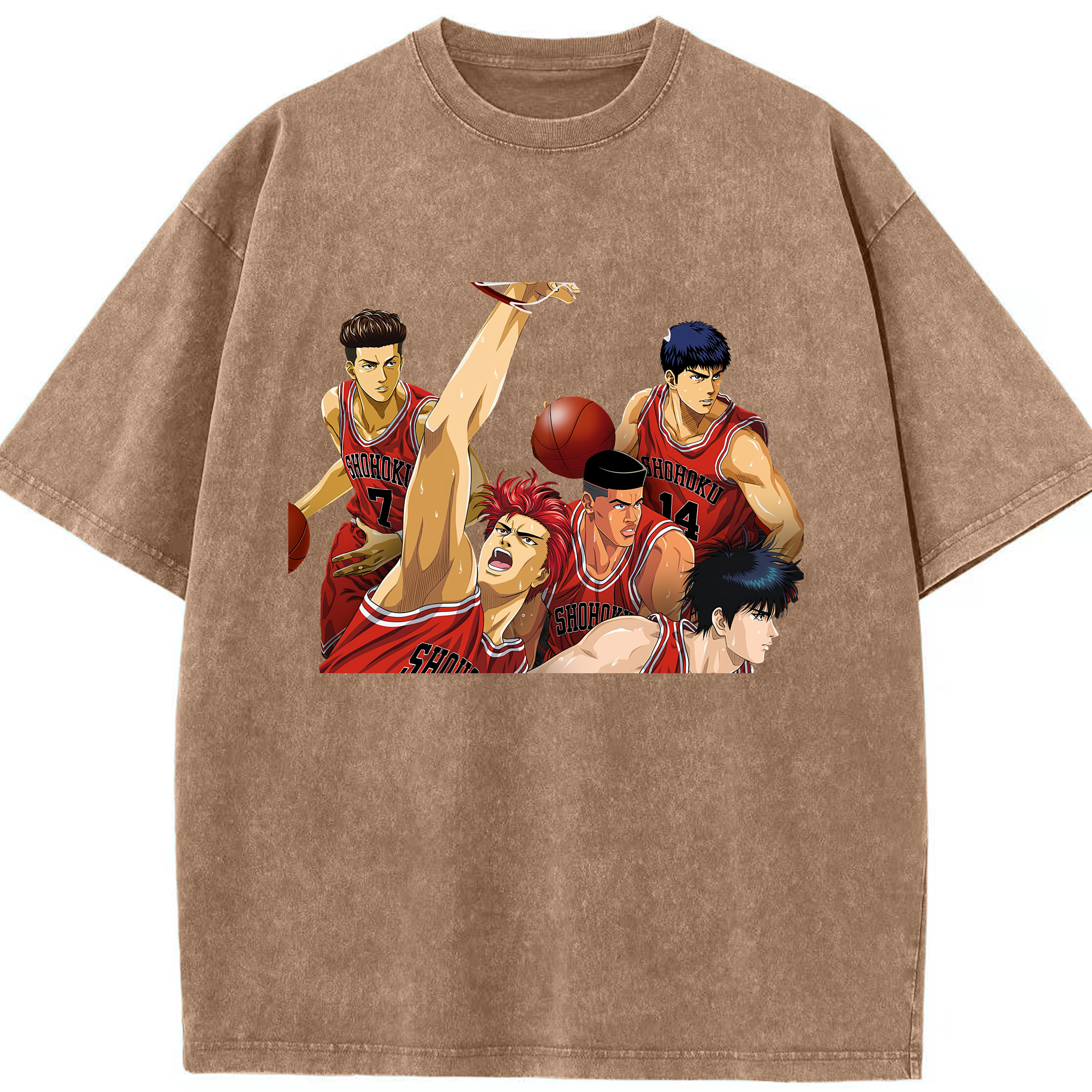 （画像用） SLAM DUNK／スラムダンク 綿100% ヴィンテージ風 半袖Tシャツ（フロントプリント）