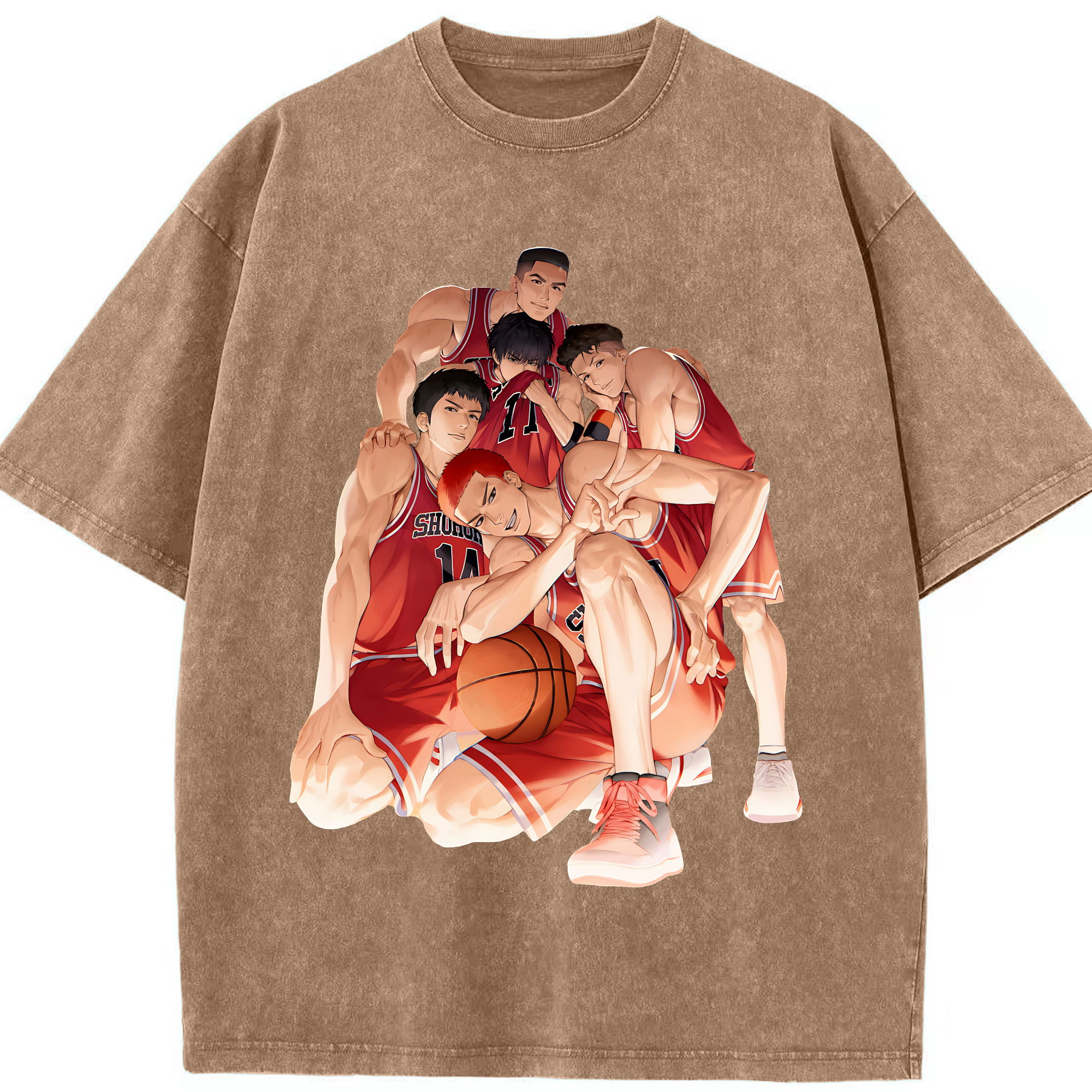（画像用） SLAM DUNK／スラムダンク 綿100% ヴィンテージ風 半袖Tシャツ（フロントプリント）