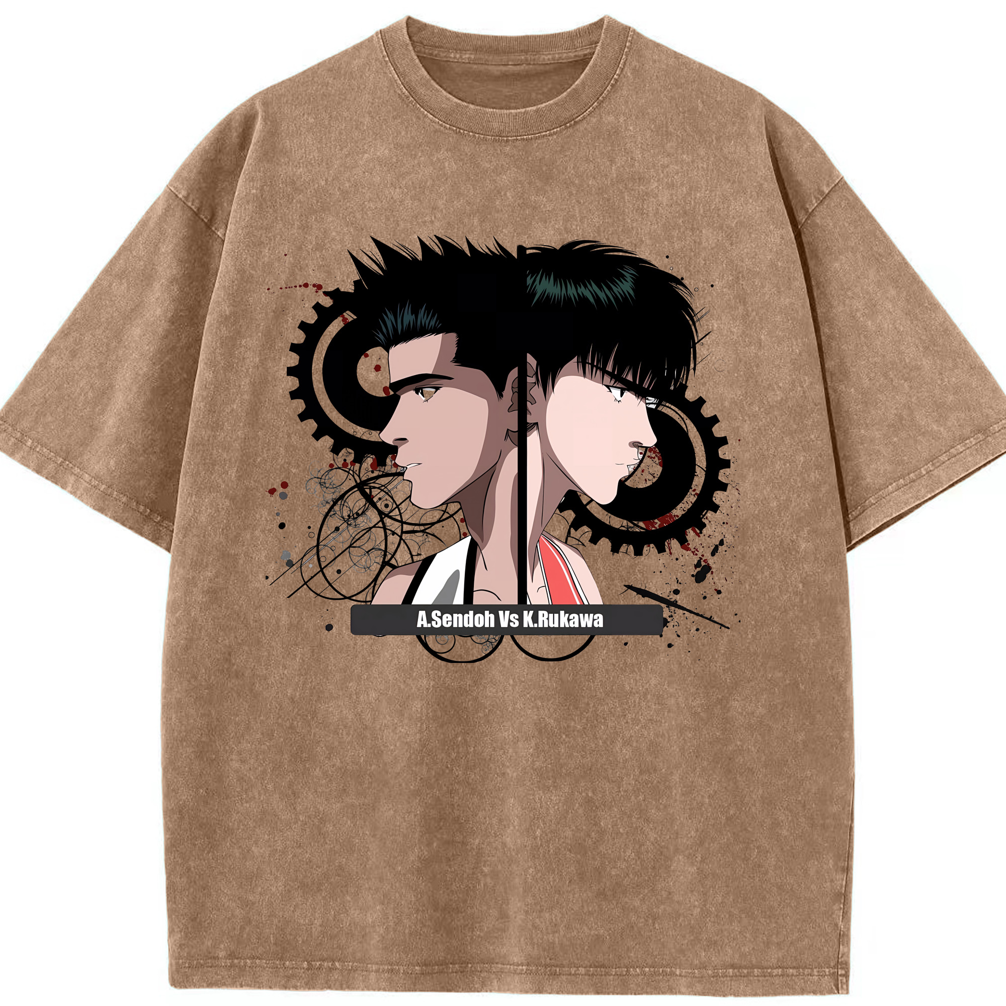 （画像用） SLAM DUNK／スラムダンク 綿100% ヴィンテージ風 半袖Tシャツ（フロントプリント）