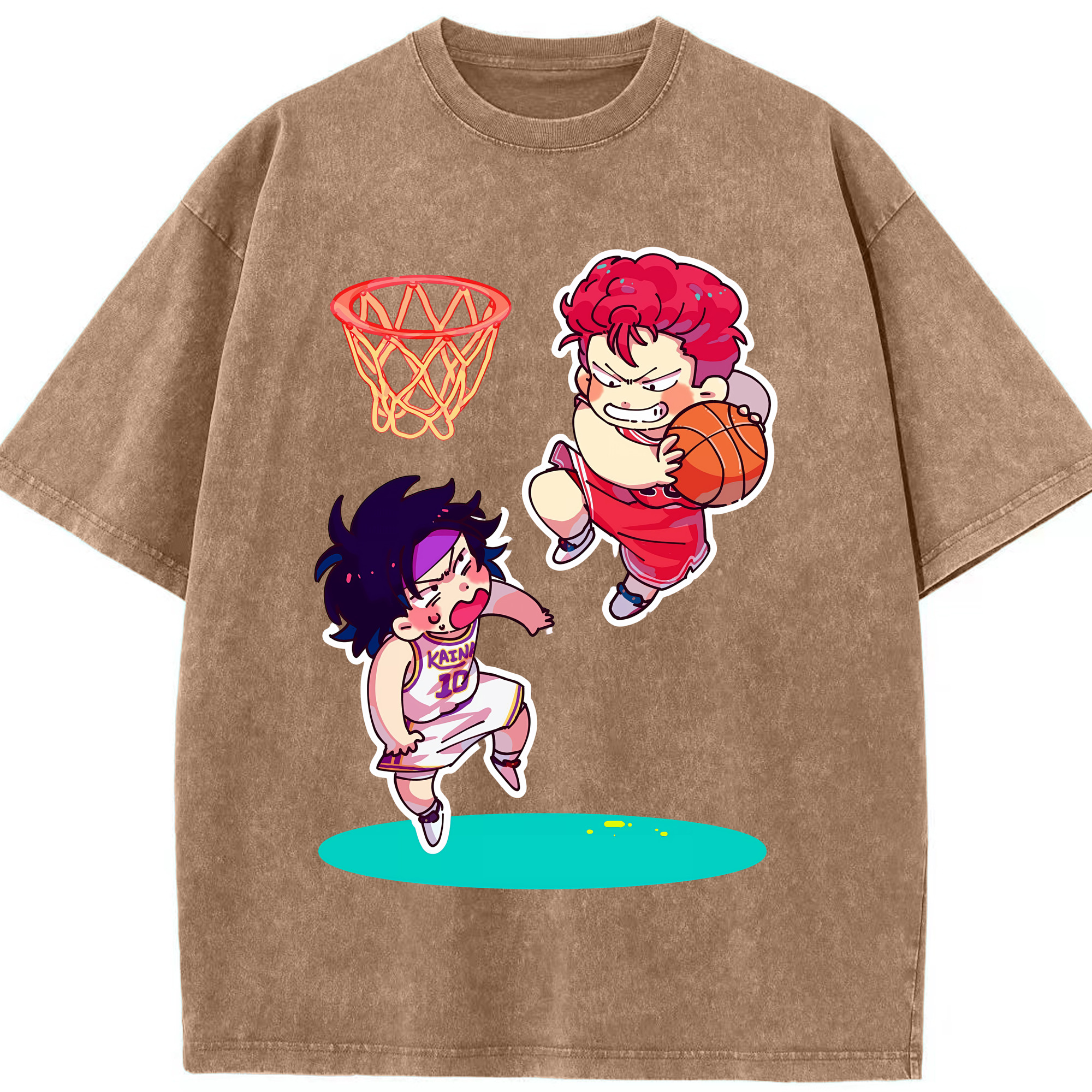 （画像用） SLAM DUNK／スラムダンク 綿100% ヴィンテージ風 半袖Tシャツ（フロントプリント）