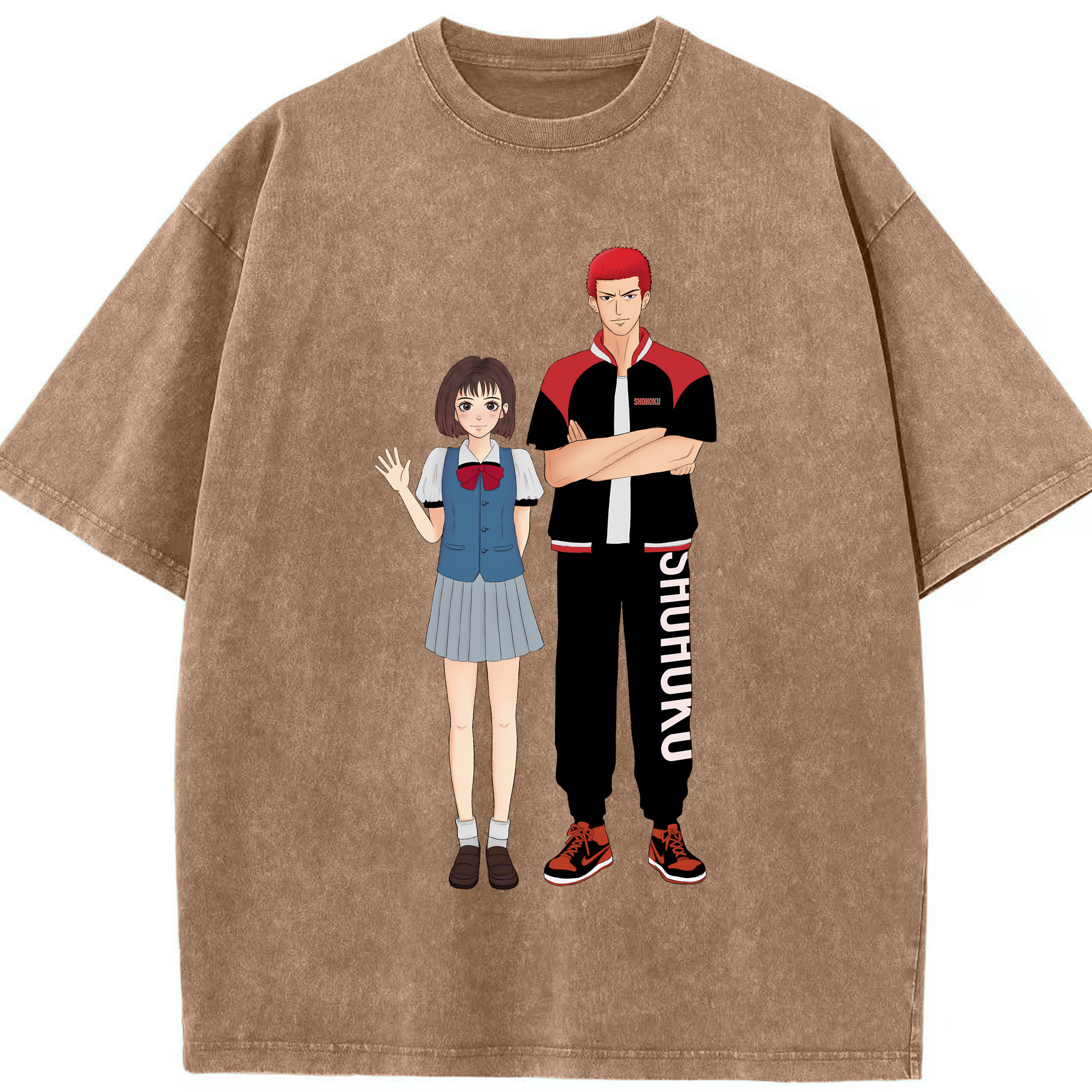 （画像用） SLAM DUNK／スラムダンク 綿100% ヴィンテージ風 半袖Tシャツ（フロントプリント）