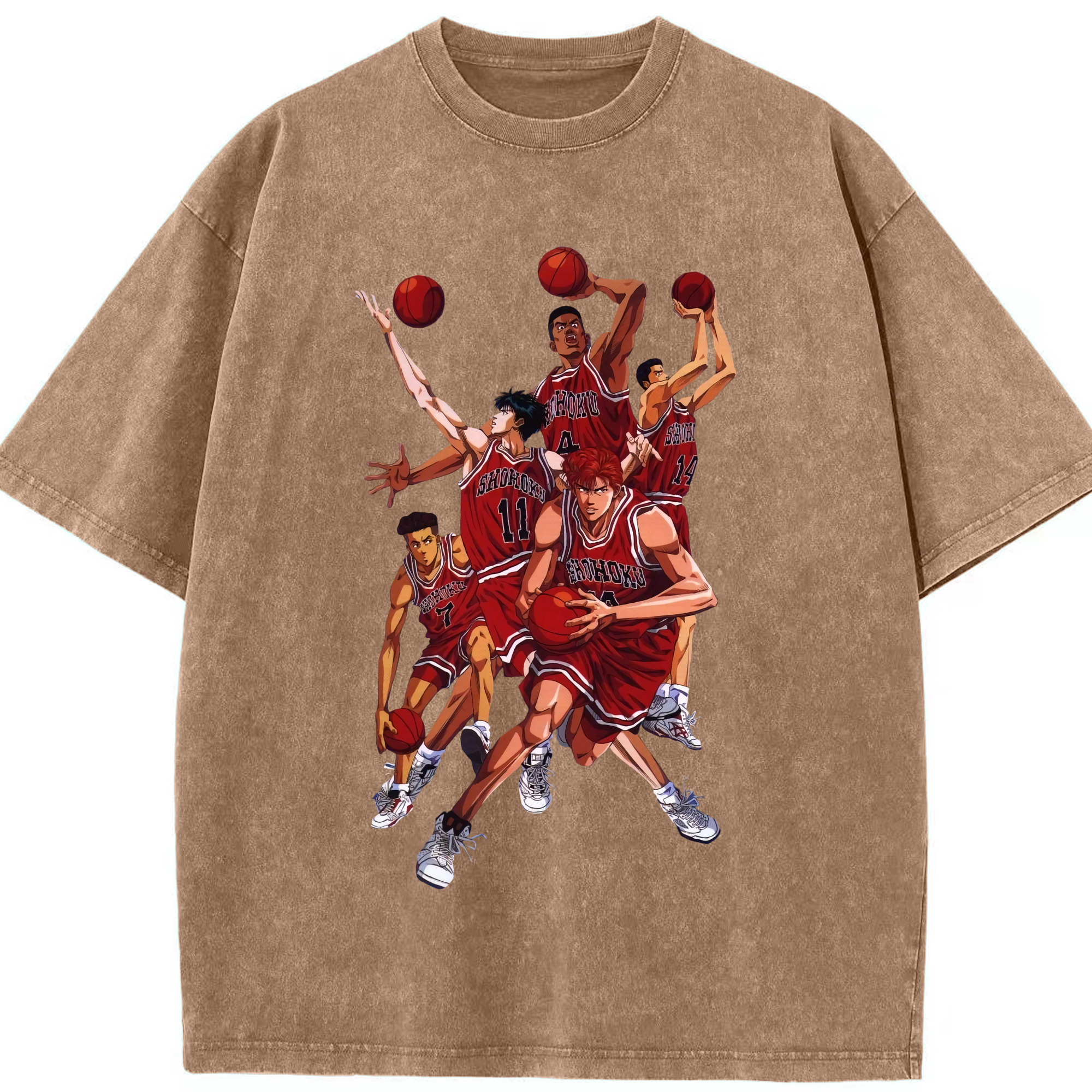 （画像用） SLAM DUNK／スラムダンク 綿100% ヴィンテージ風 半袖Tシャツ（フロントプリント）
