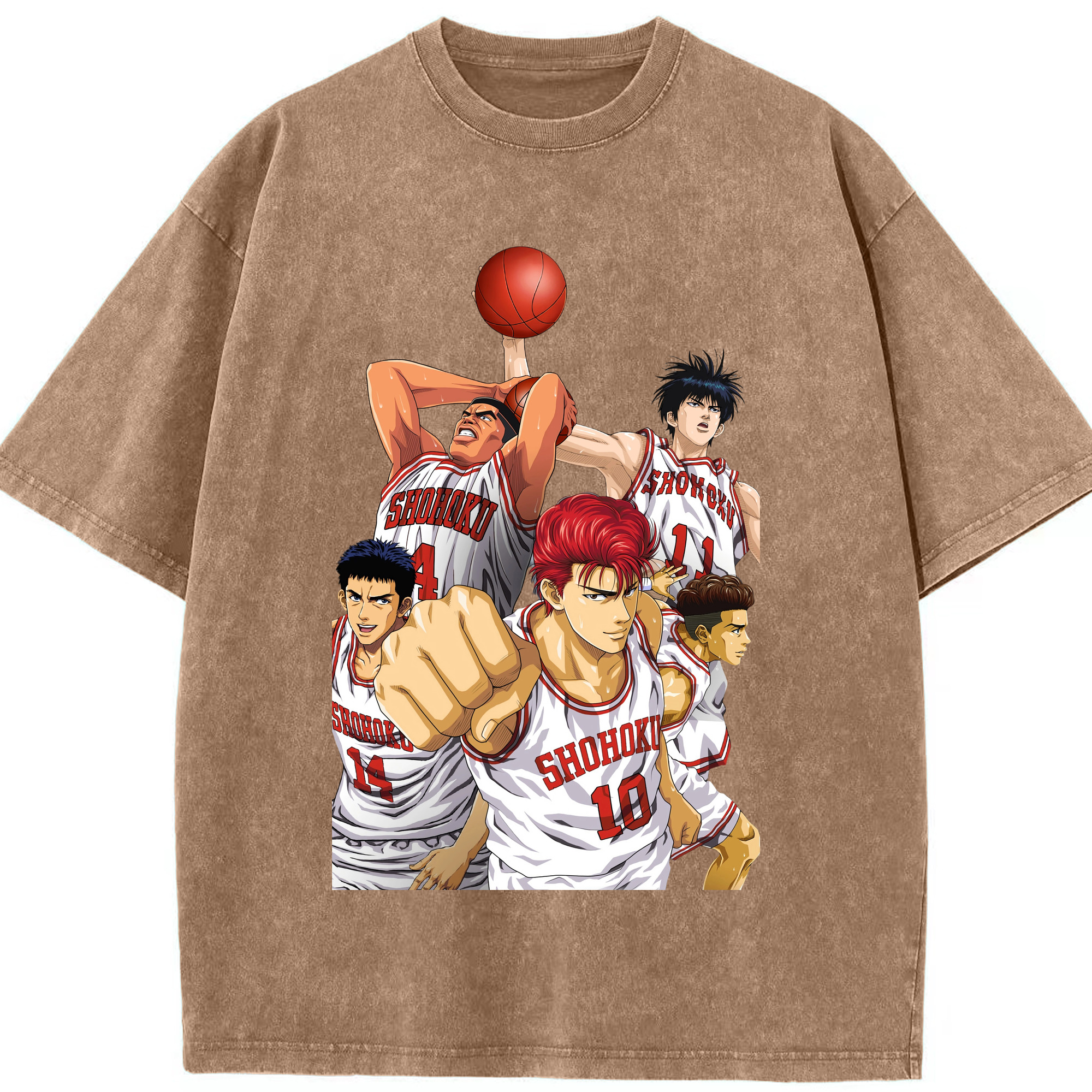 （画像用） SLAM DUNK／スラムダンク 綿100% ヴィンテージ風 半袖Tシャツ（フロントプリント）