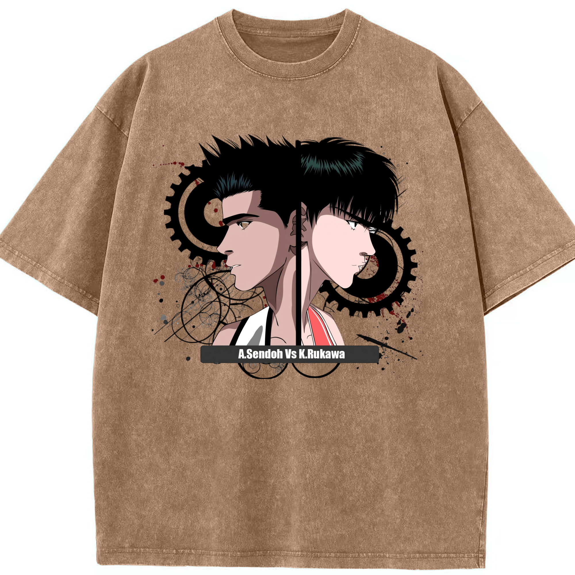 （画像用） SLAM DUNK／スラムダンク 綿100% ヴィンテージ風 半袖Tシャツ（フロントプリント）