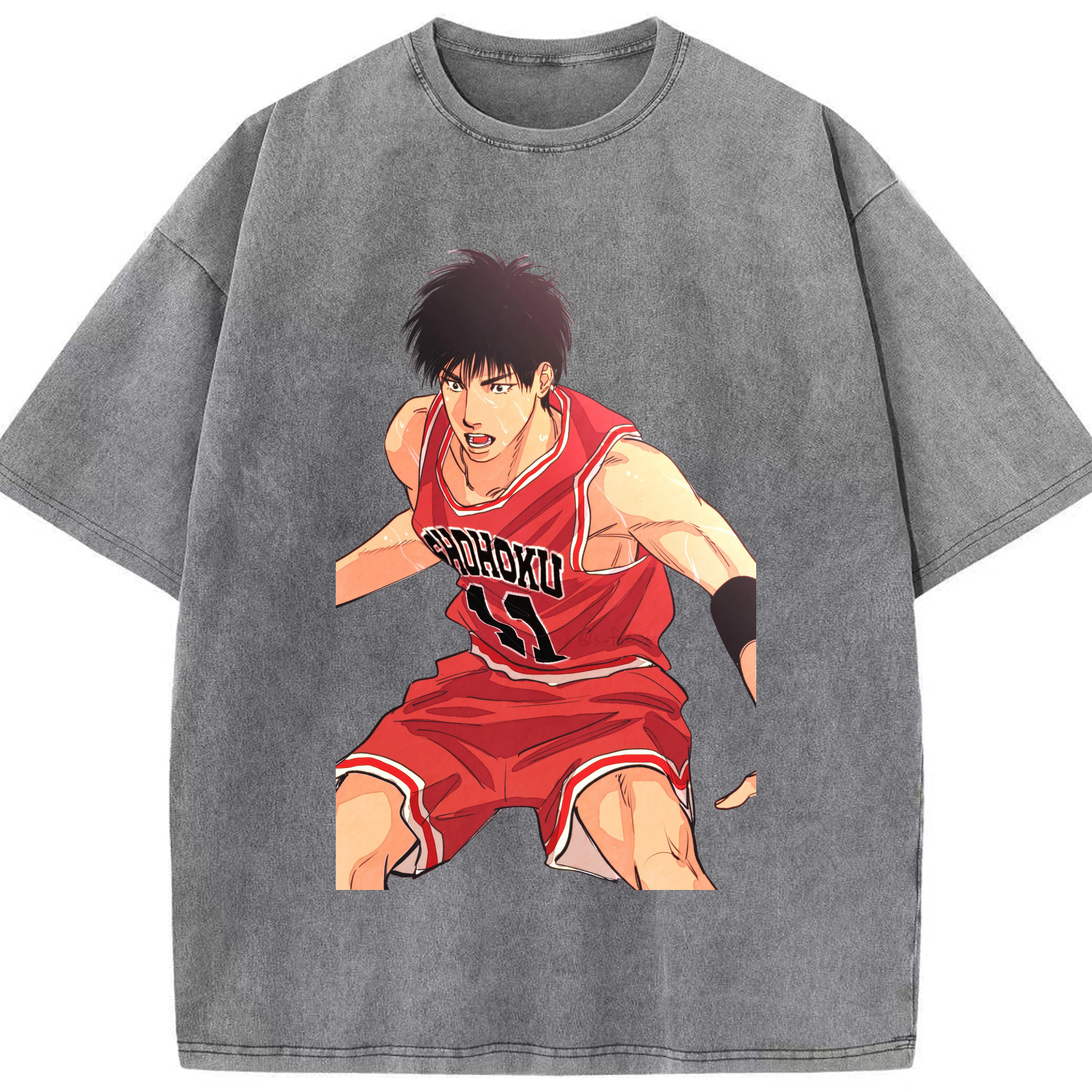 （画像用） SLAM DUNK／スラムダンク 綿100% ヴィンテージ風 半袖Tシャツ（フロントプリント）