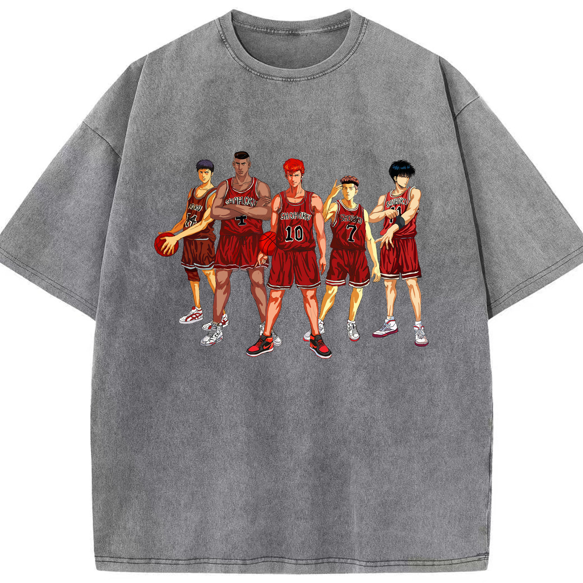 （画像用） SLAM DUNK／スラムダンク 綿100% ヴィンテージ風 半袖Tシャツ（フロントプリント）