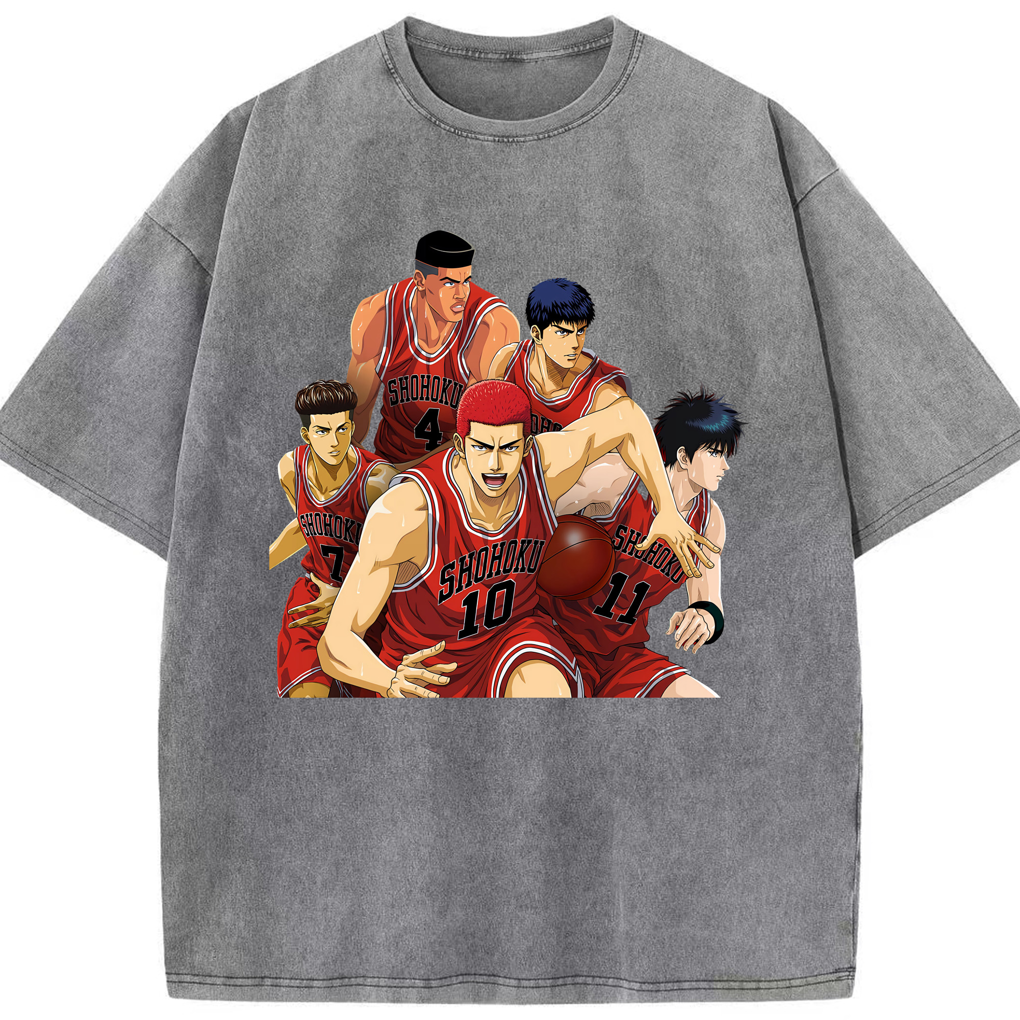 （画像用） SLAM DUNK／スラムダンク 綿100% ヴィンテージ風 半袖Tシャツ（フロントプリント）
