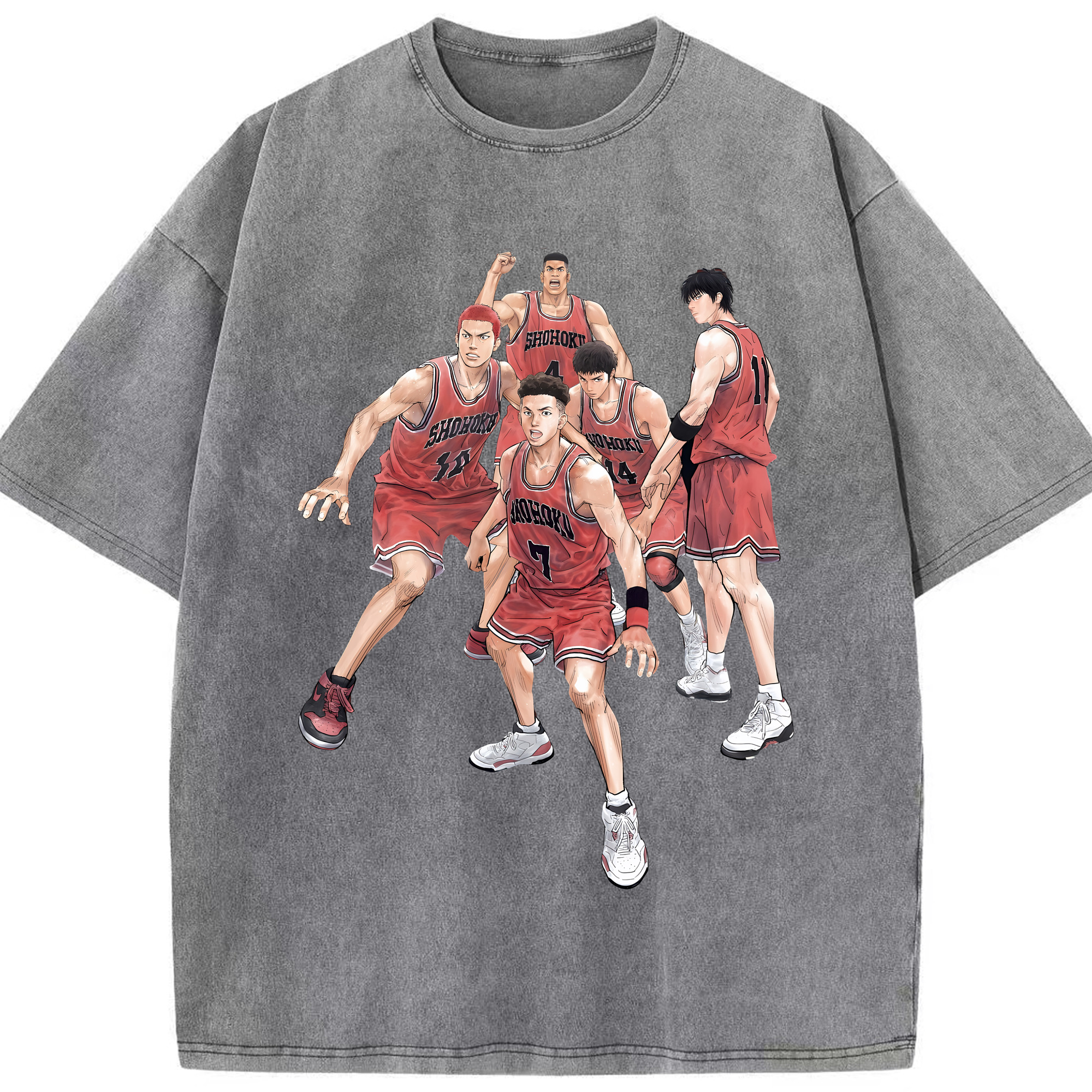 （画像用） SLAM DUNK／スラムダンク 綿100% ヴィンテージ風 半袖Tシャツ（フロントプリント）