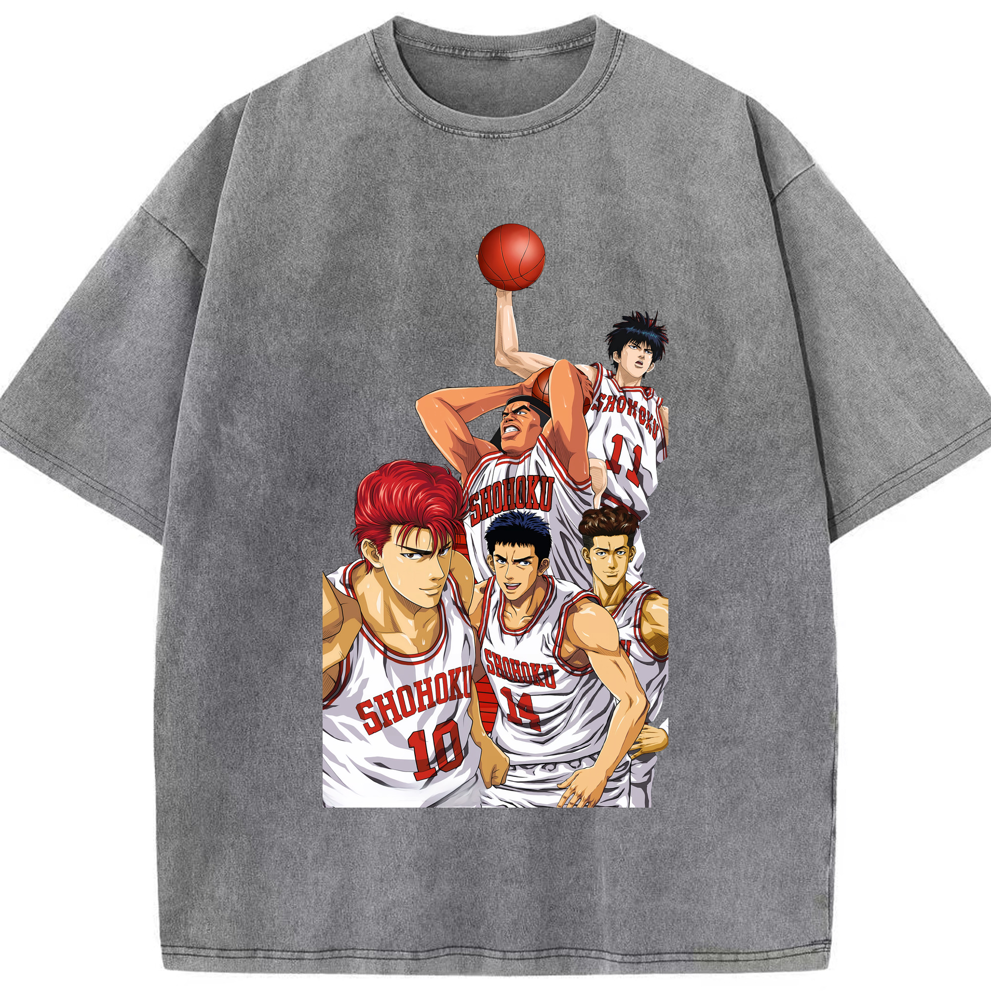 （画像用） SLAM DUNK／スラムダンク 綿100% ヴィンテージ風 半袖Tシャツ（フロントプリント）