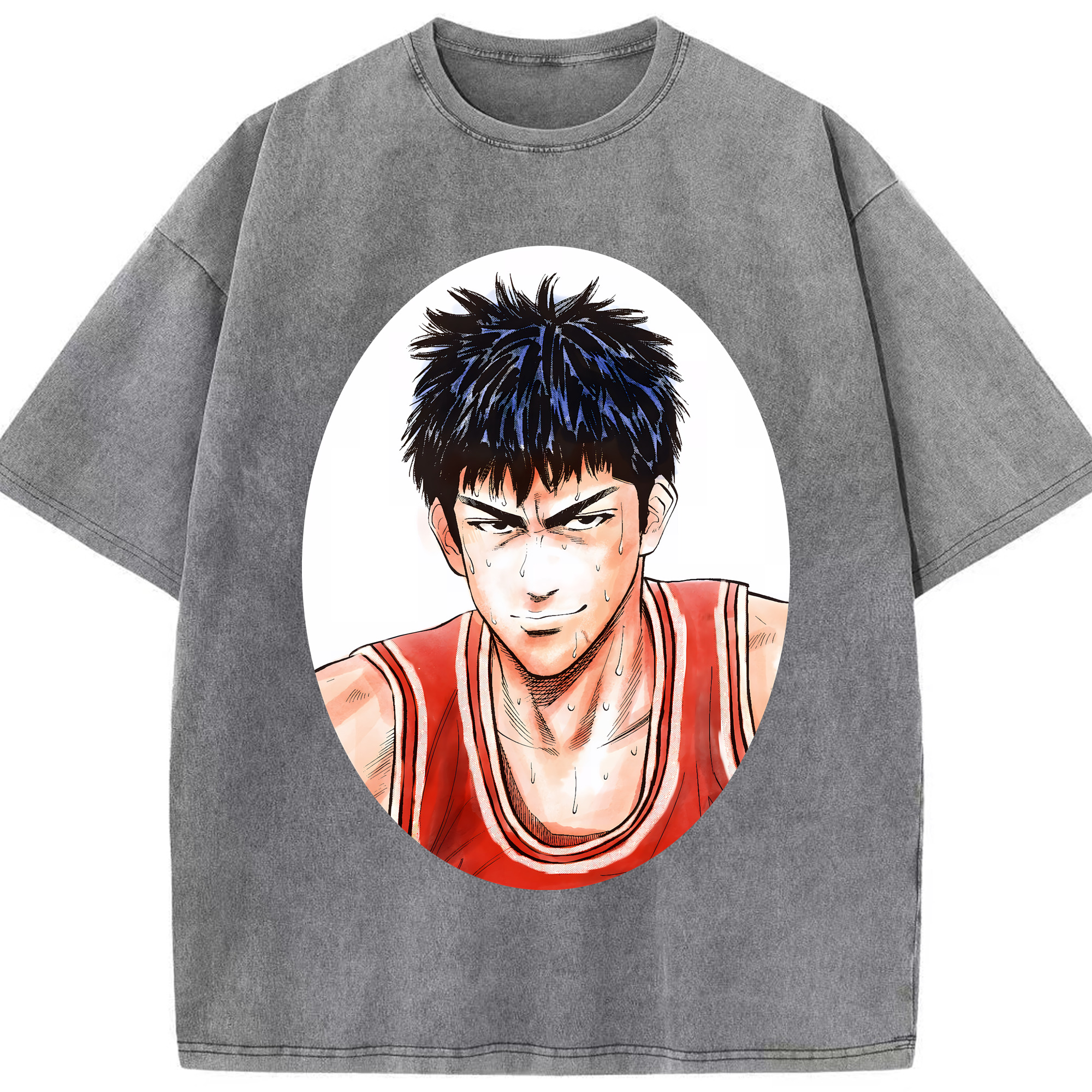 （画像用） SLAM DUNK／スラムダンク 綿100% ヴィンテージ風 半袖Tシャツ（フロントプリント）