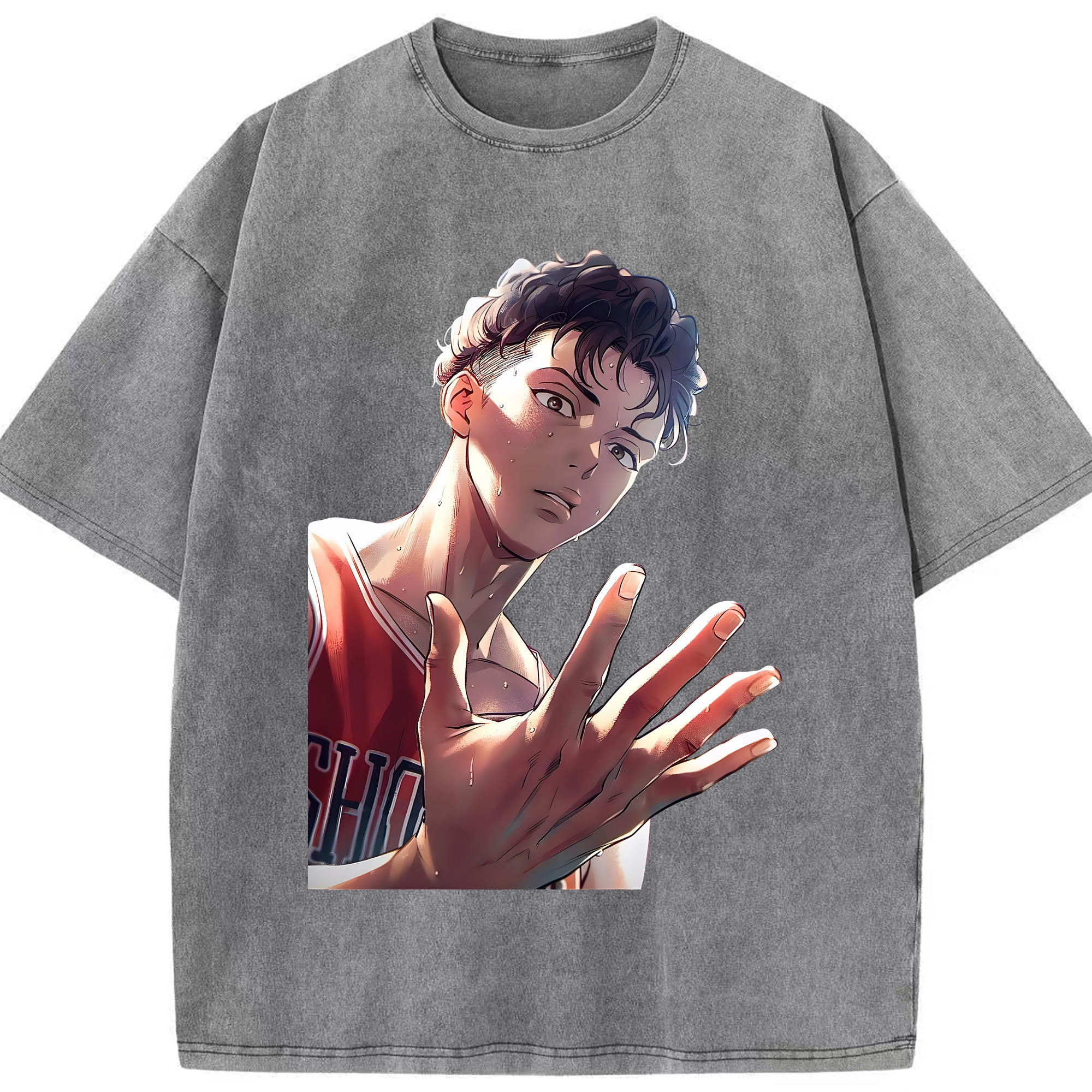 （画像用） SLAM DUNK／スラムダンク 綿100% ヴィンテージ風 半袖Tシャツ（フロントプリント）