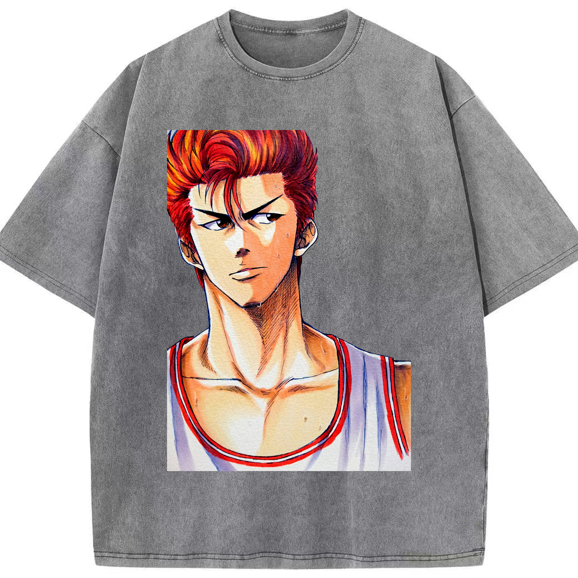 （画像用） SLAM DUNK／スラムダンク 綿100% ヴィンテージ風 半袖Tシャツ（フロントプリント）