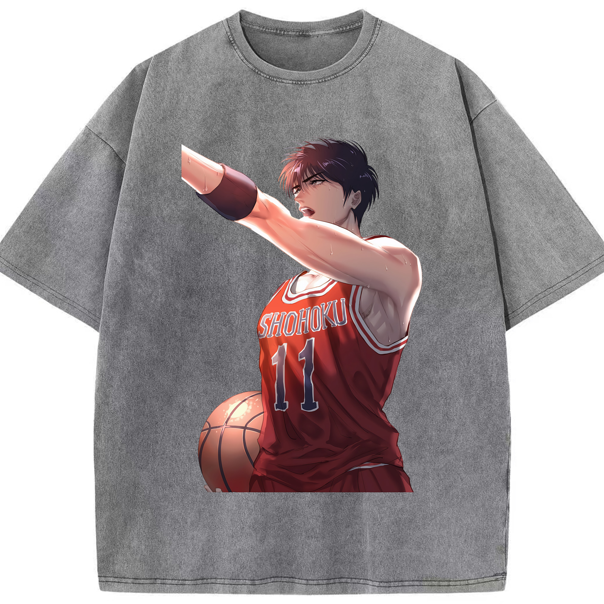 （画像用） SLAM DUNK／スラムダンク 綿100% ヴィンテージ風 半袖Tシャツ（フロントプリント）