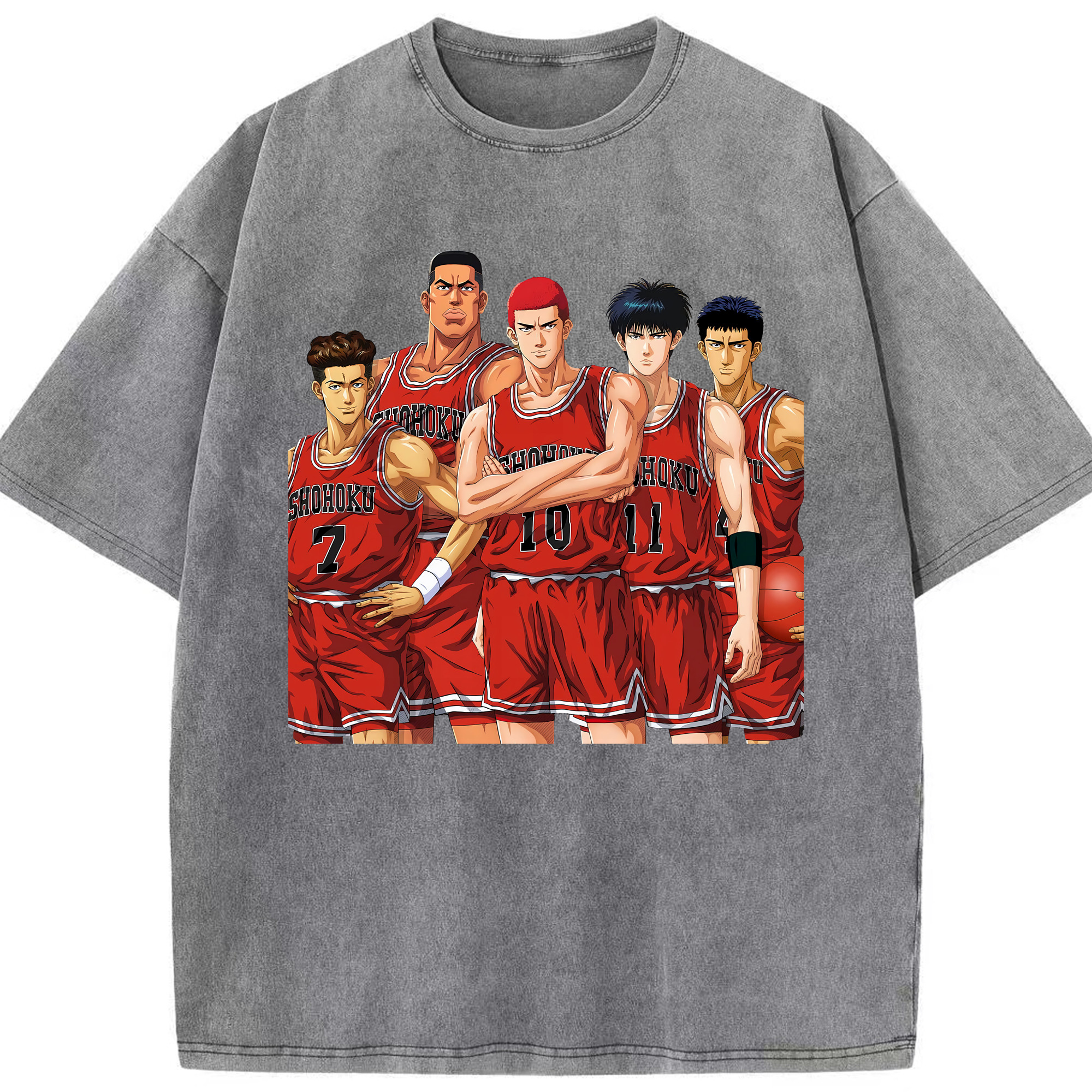 （画像用） SLAM DUNK／スラムダンク 綿100% ヴィンテージ風 半袖Tシャツ（フロントプリント）