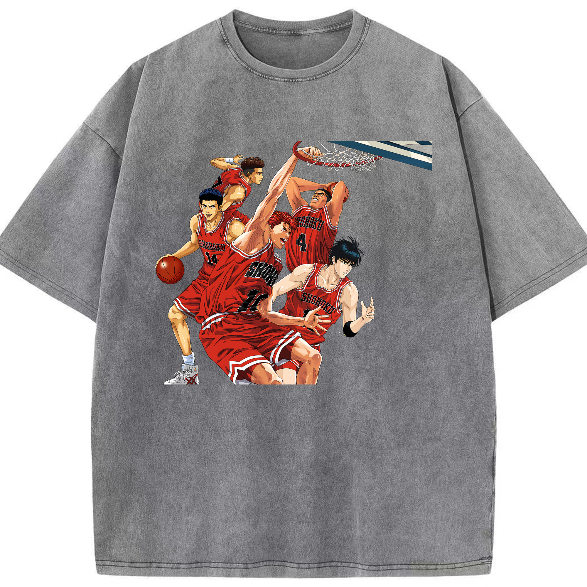 （画像用） SLAM DUNK／スラムダンク 綿100% ヴィンテージ風 半袖Tシャツ（フロントプリント）