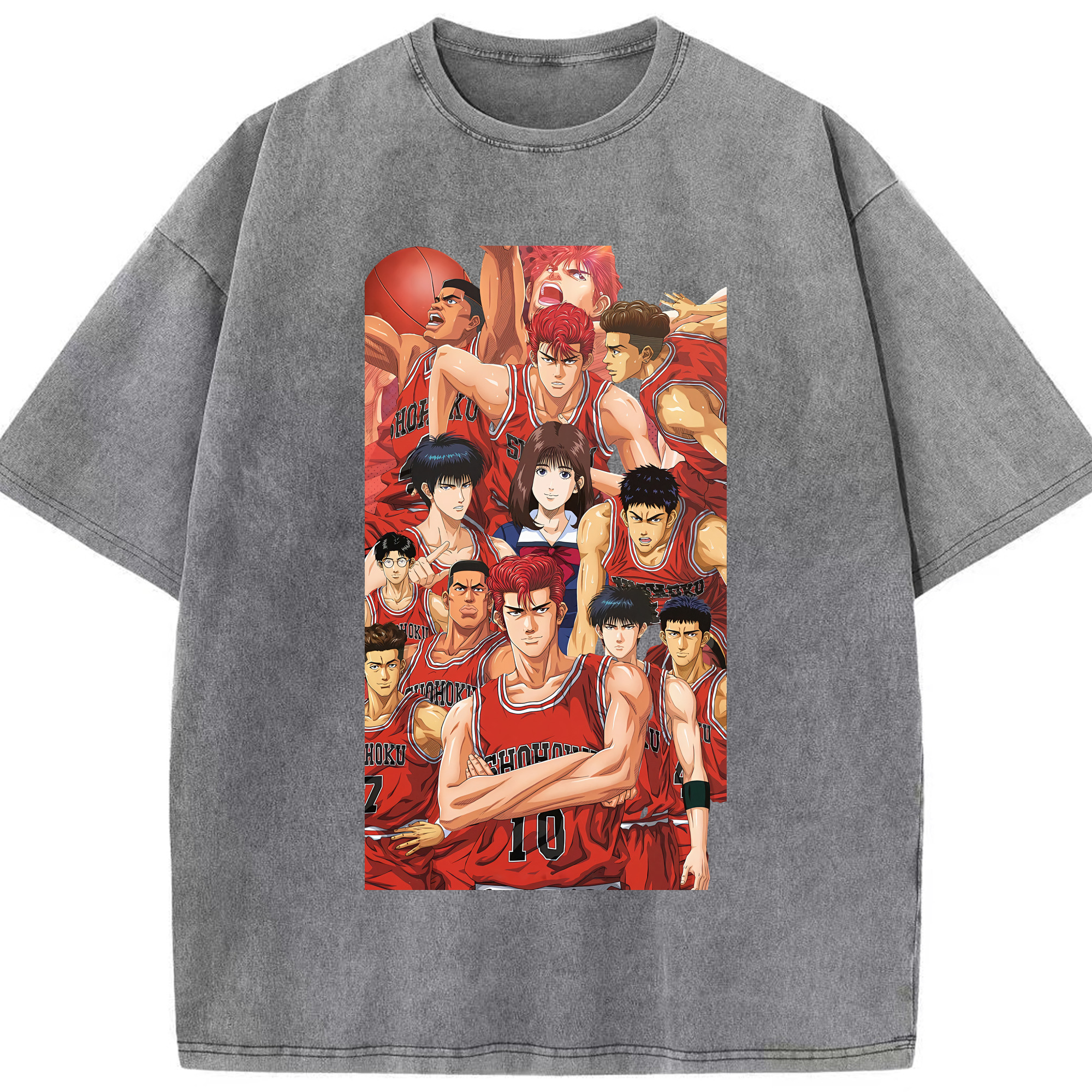 （画像用） SLAM DUNK／スラムダンク 綿100% ヴィンテージ風 半袖Tシャツ（フロントプリント）