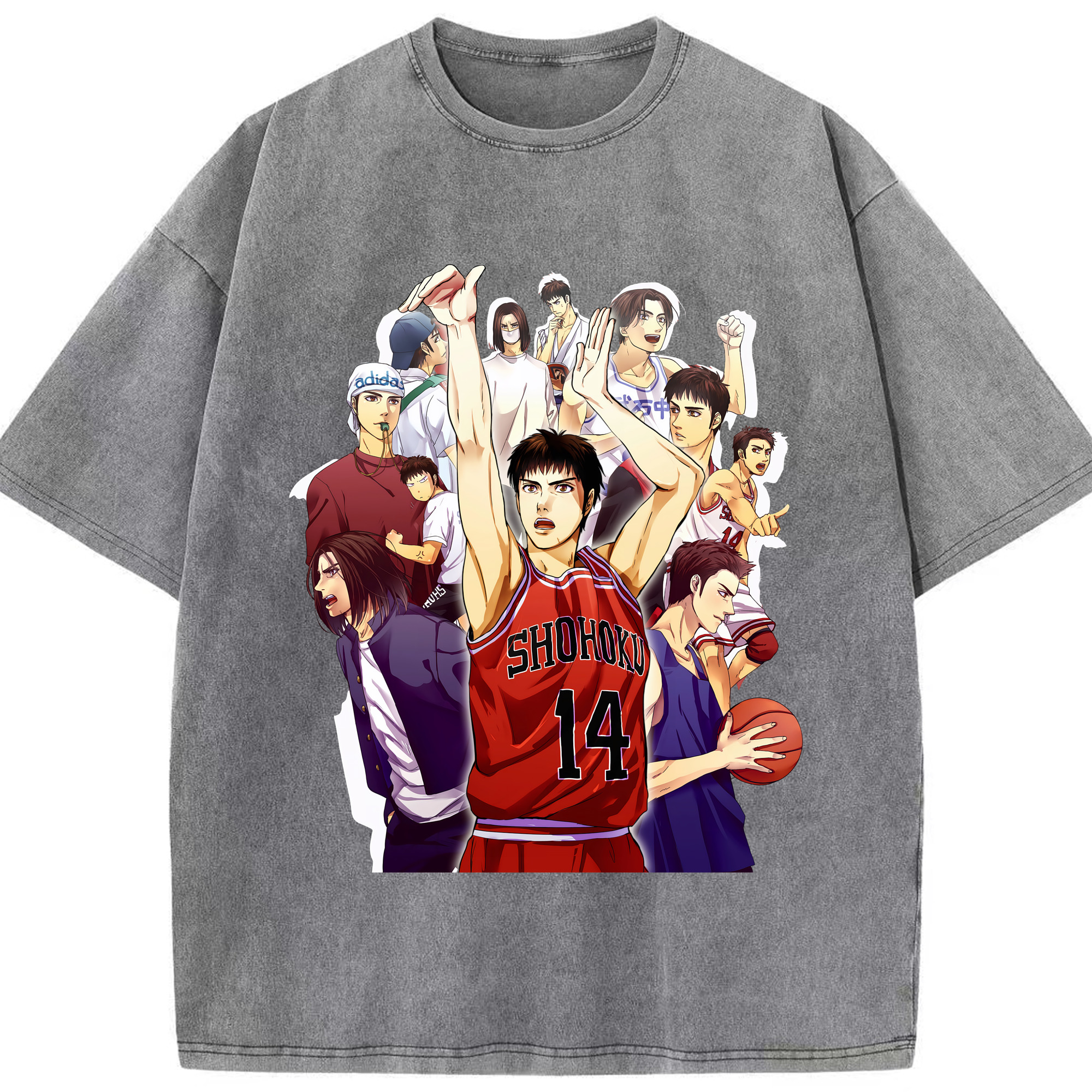 （画像用） SLAM DUNK／スラムダンク 綿100% ヴィンテージ風 半袖Tシャツ（フロントプリント）