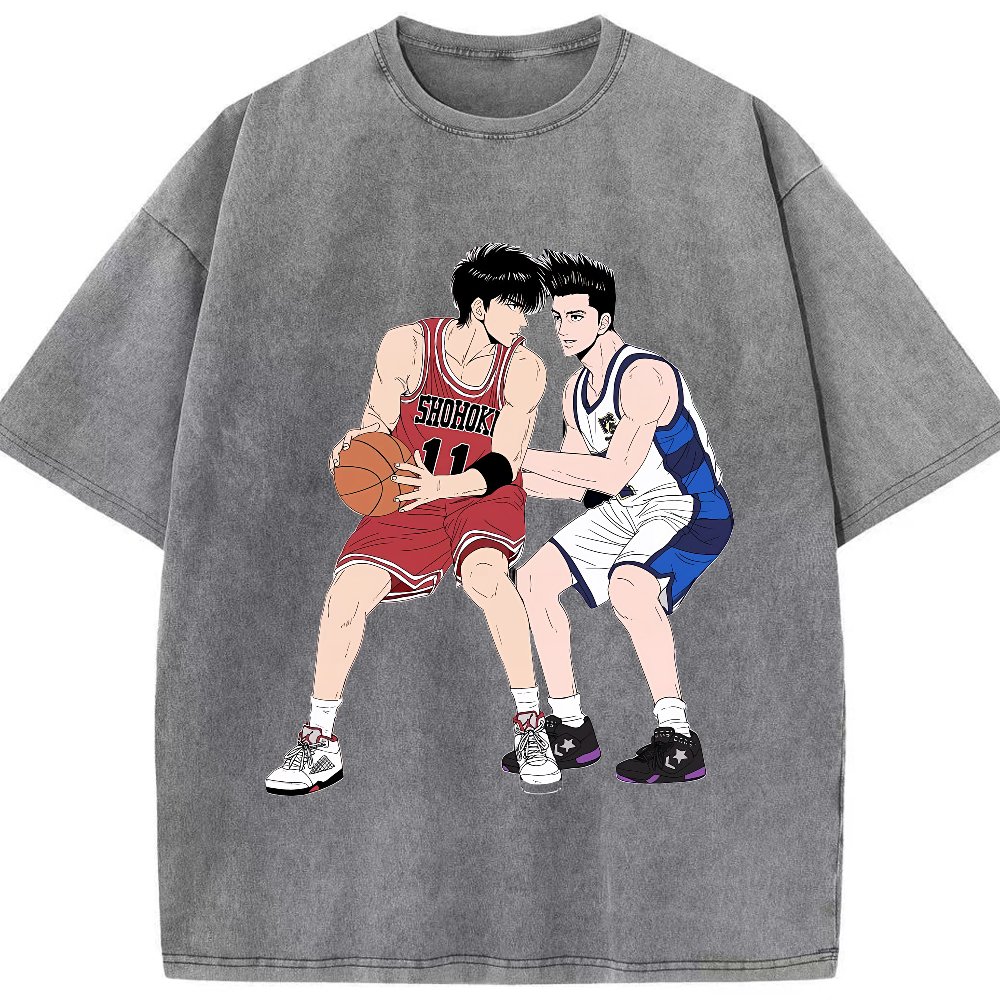 （画像用） SLAM DUNK／スラムダンク 綿100% ヴィンテージ風 半袖Tシャツ（フロントプリント）
