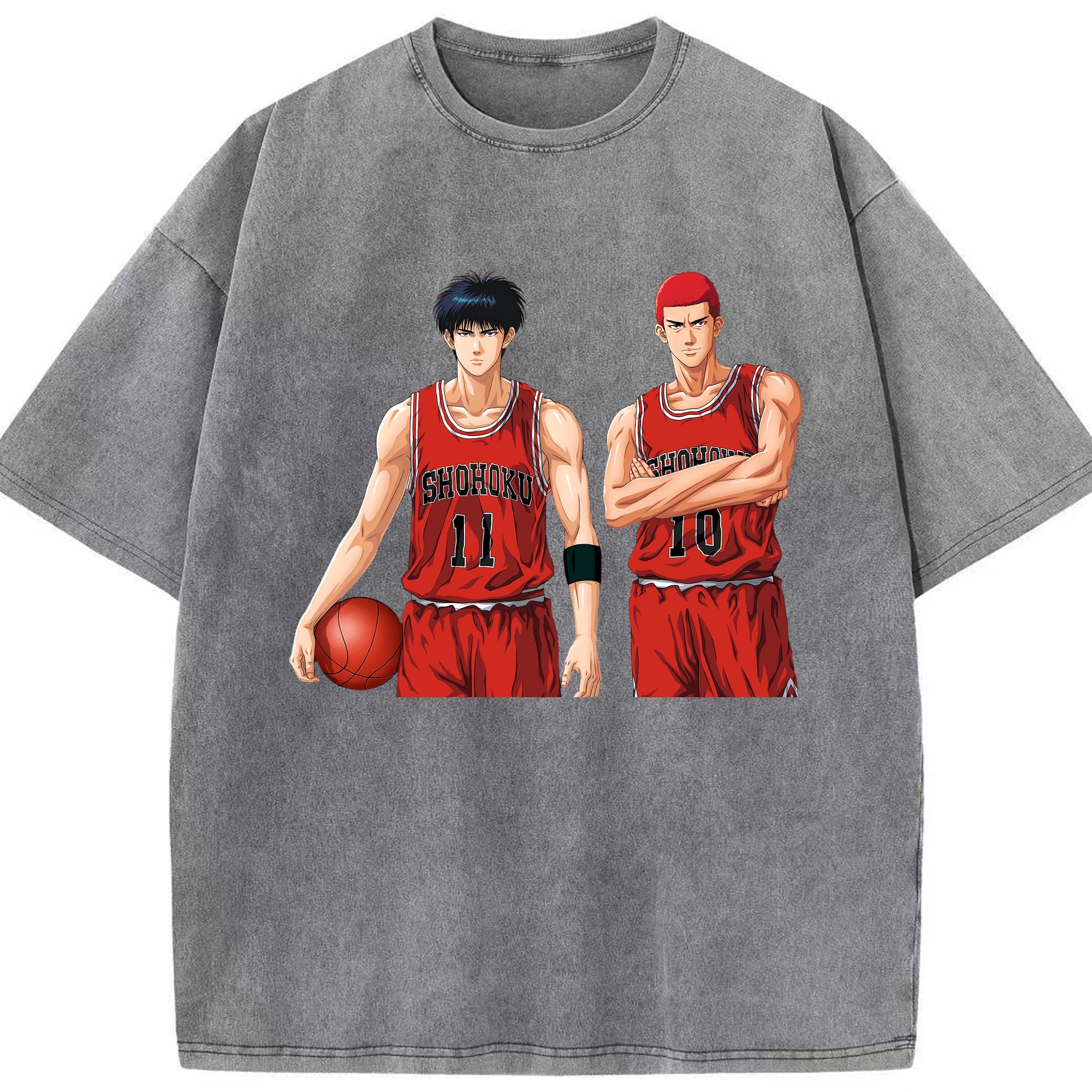 （画像用） SLAM DUNK／スラムダンク 綿100% ヴィンテージ風 半袖Tシャツ（フロントプリント）