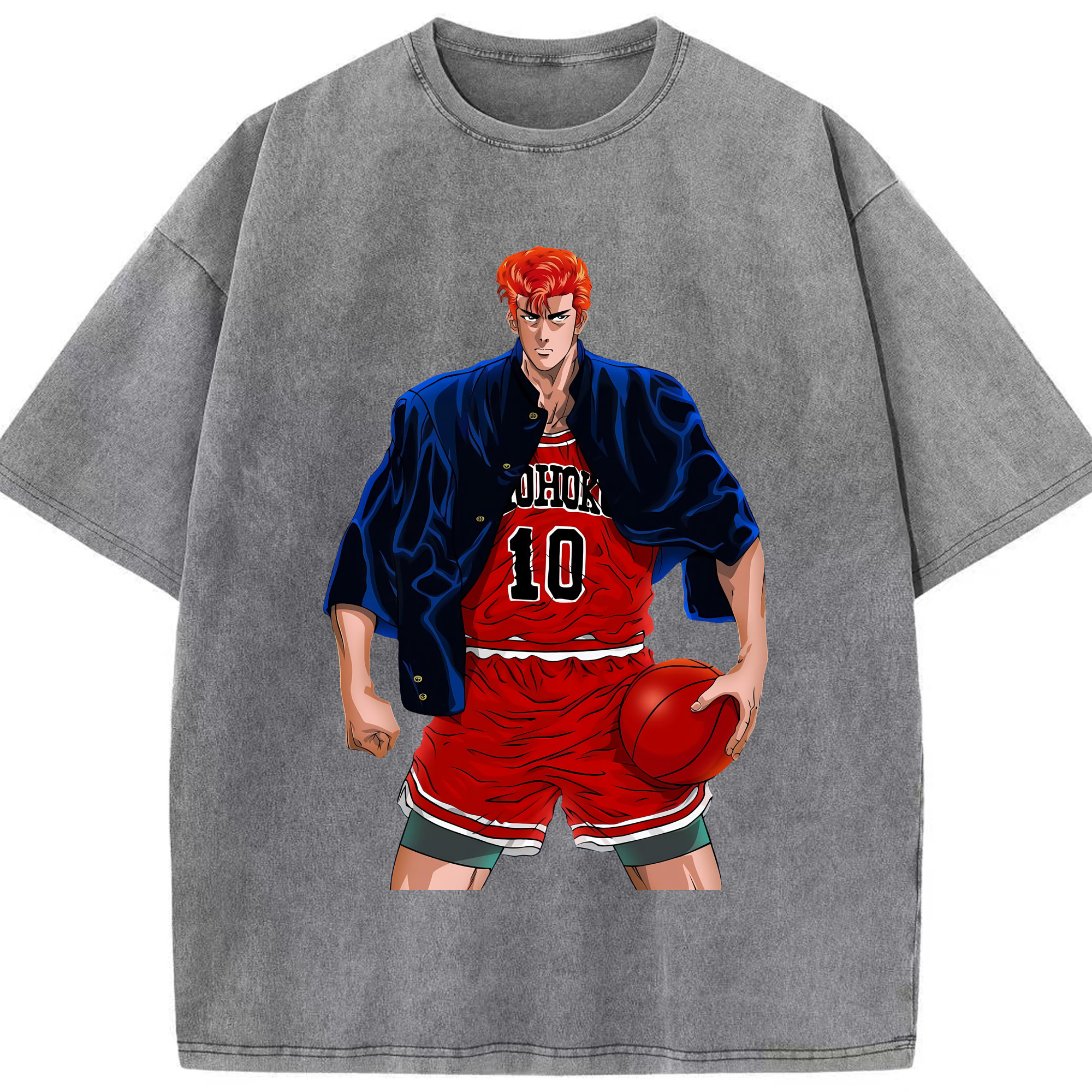 （画像用） SLAM DUNK／スラムダンク 綿100% ヴィンテージ風 半袖Tシャツ（フロントプリント）