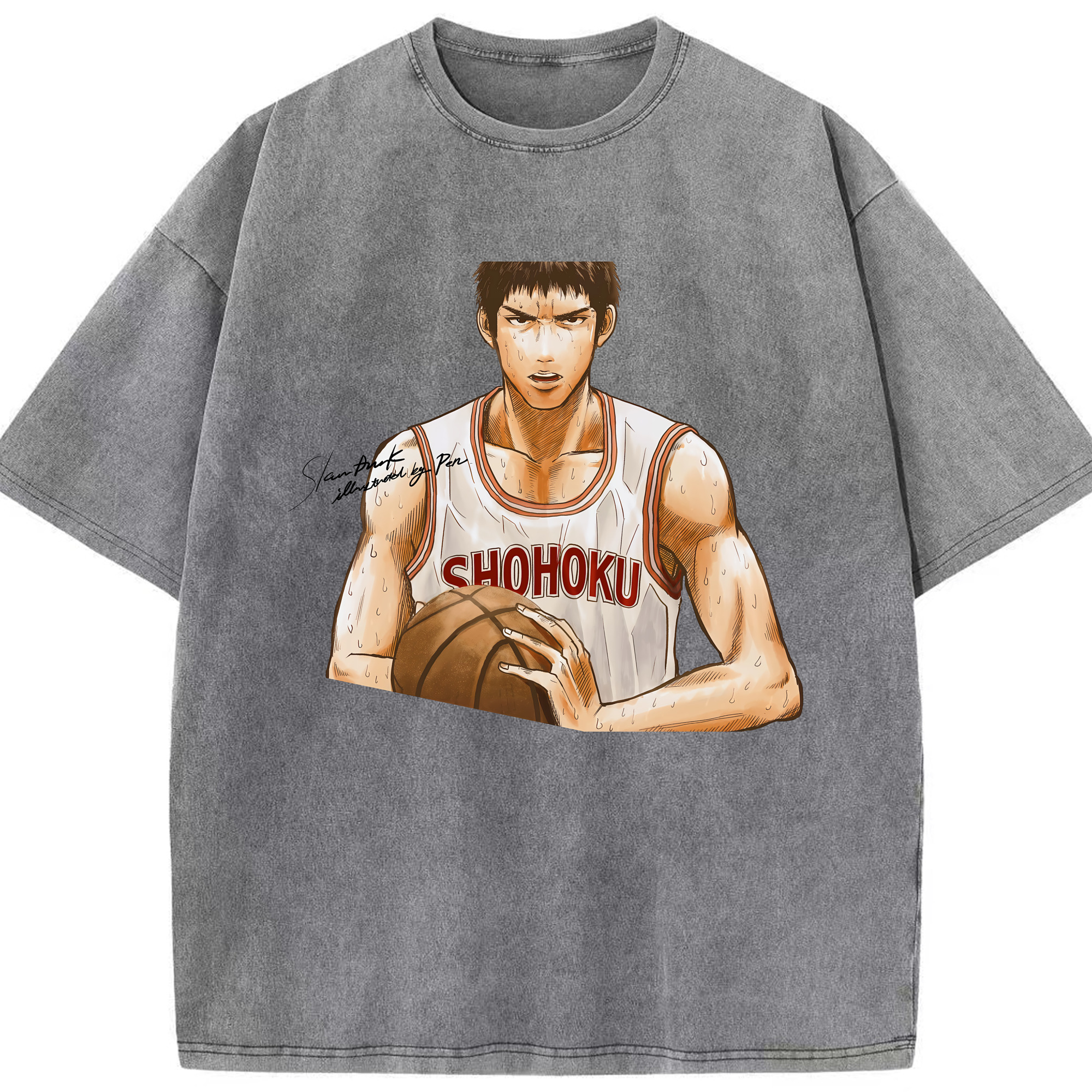 （画像用） SLAM DUNK／スラムダンク 綿100% ヴィンテージ風 半袖Tシャツ（フロントプリント）