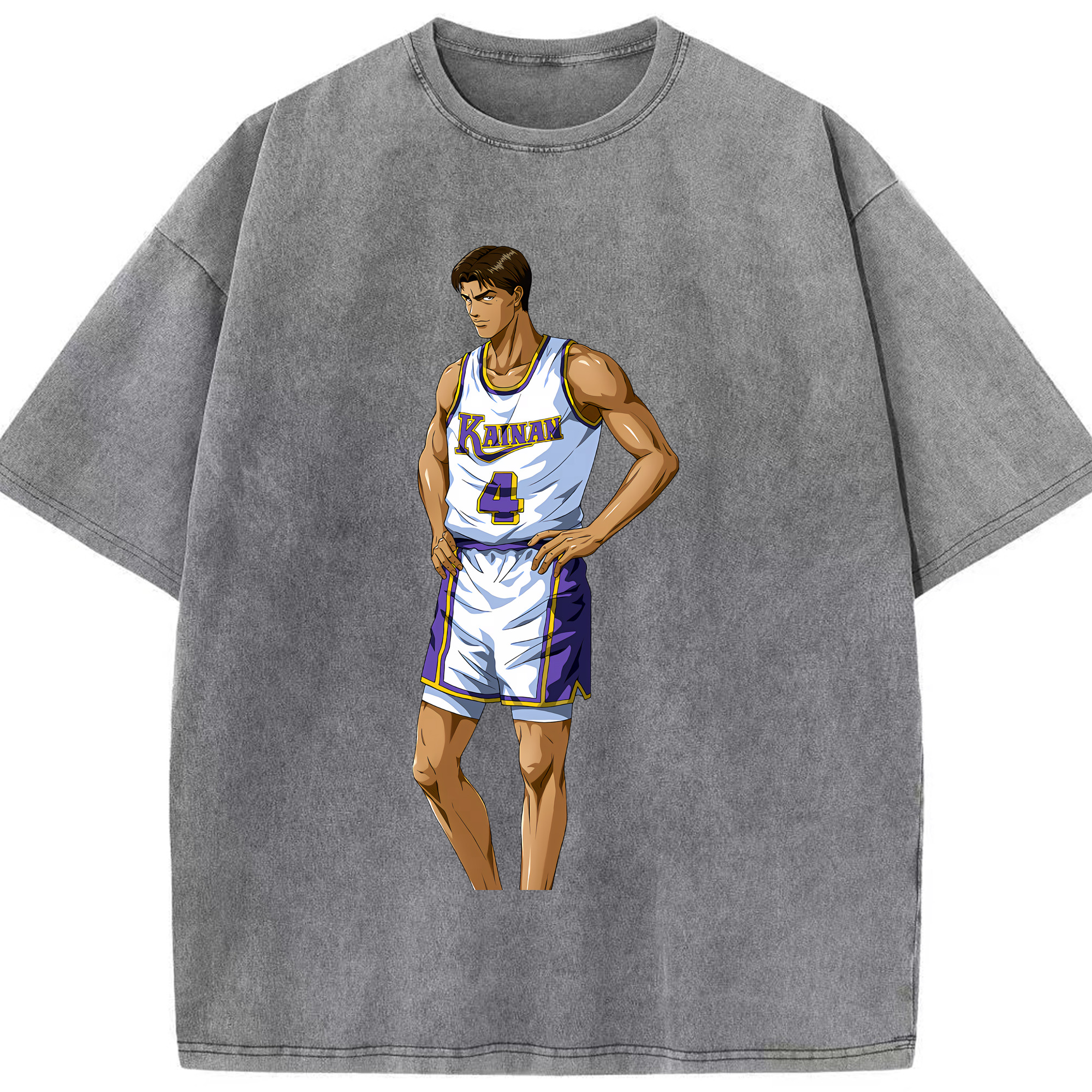（画像用） SLAM DUNK／スラムダンク 綿100% ヴィンテージ風 半袖Tシャツ（フロントプリント）