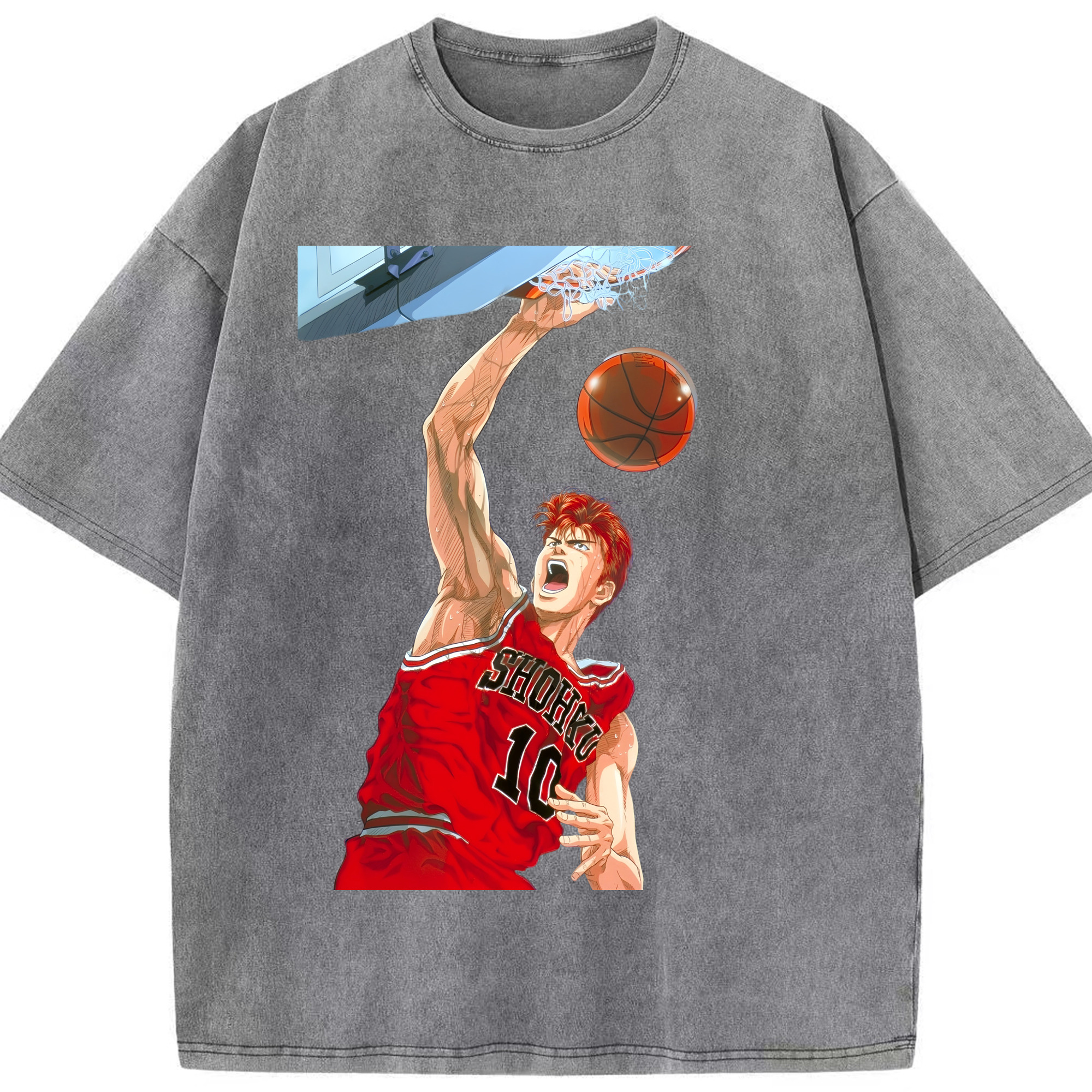 （画像用） SLAM DUNK／スラムダンク 綿100% ヴィンテージ風 半袖Tシャツ（フロントプリント）