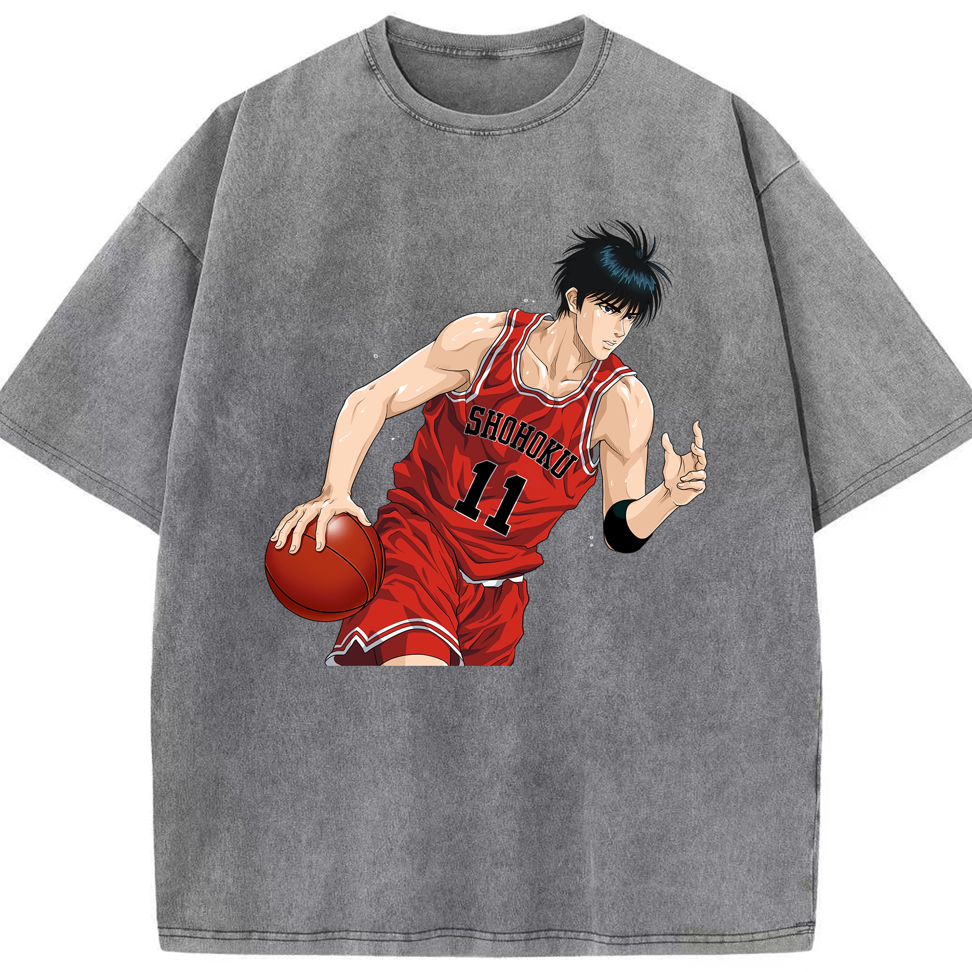 （画像用） SLAM DUNK／スラムダンク 綿100% ヴィンテージ風 半袖Tシャツ（フロントプリント）
