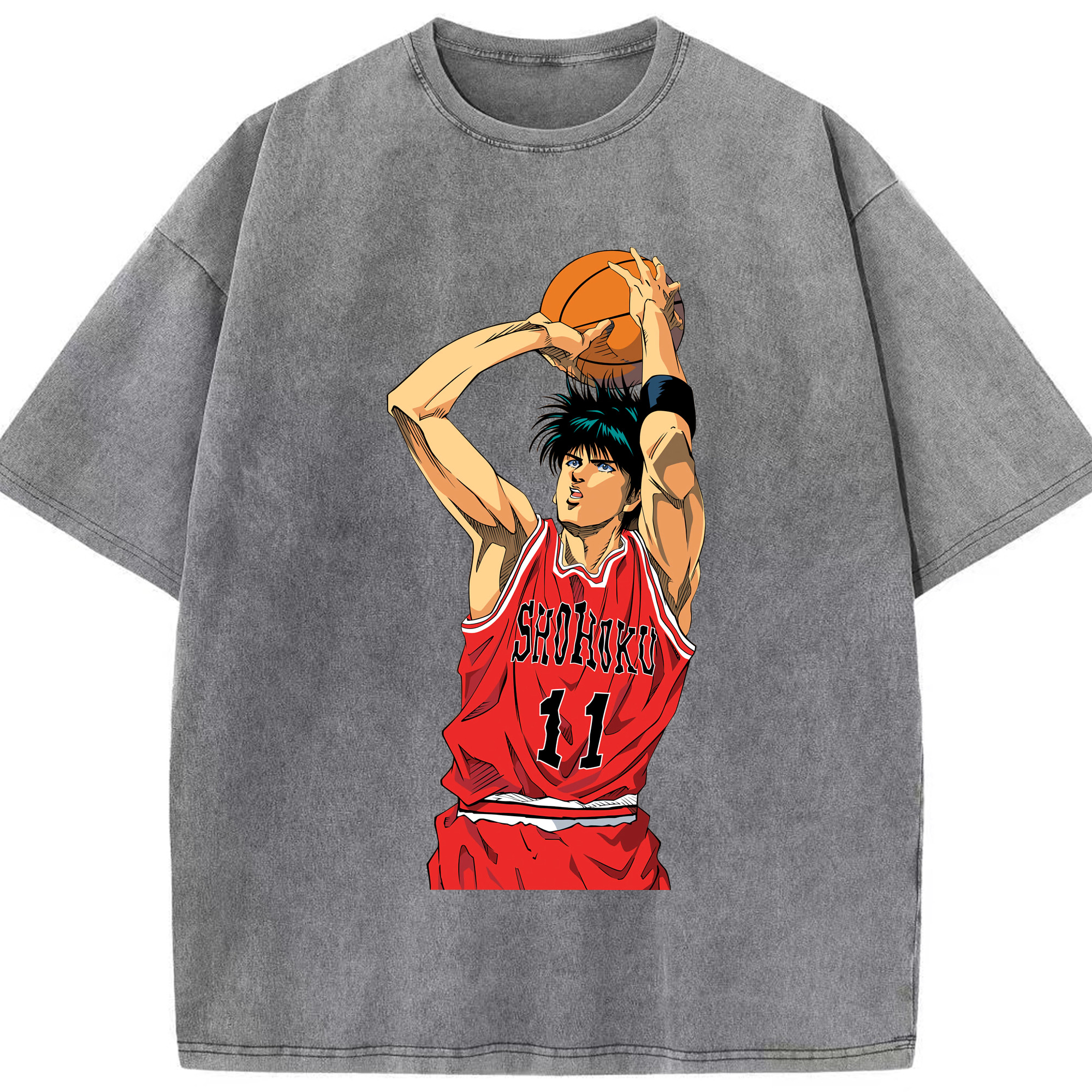 （画像用） SLAM DUNK／スラムダンク 綿100% ヴィンテージ風 半袖Tシャツ（フロントプリント）