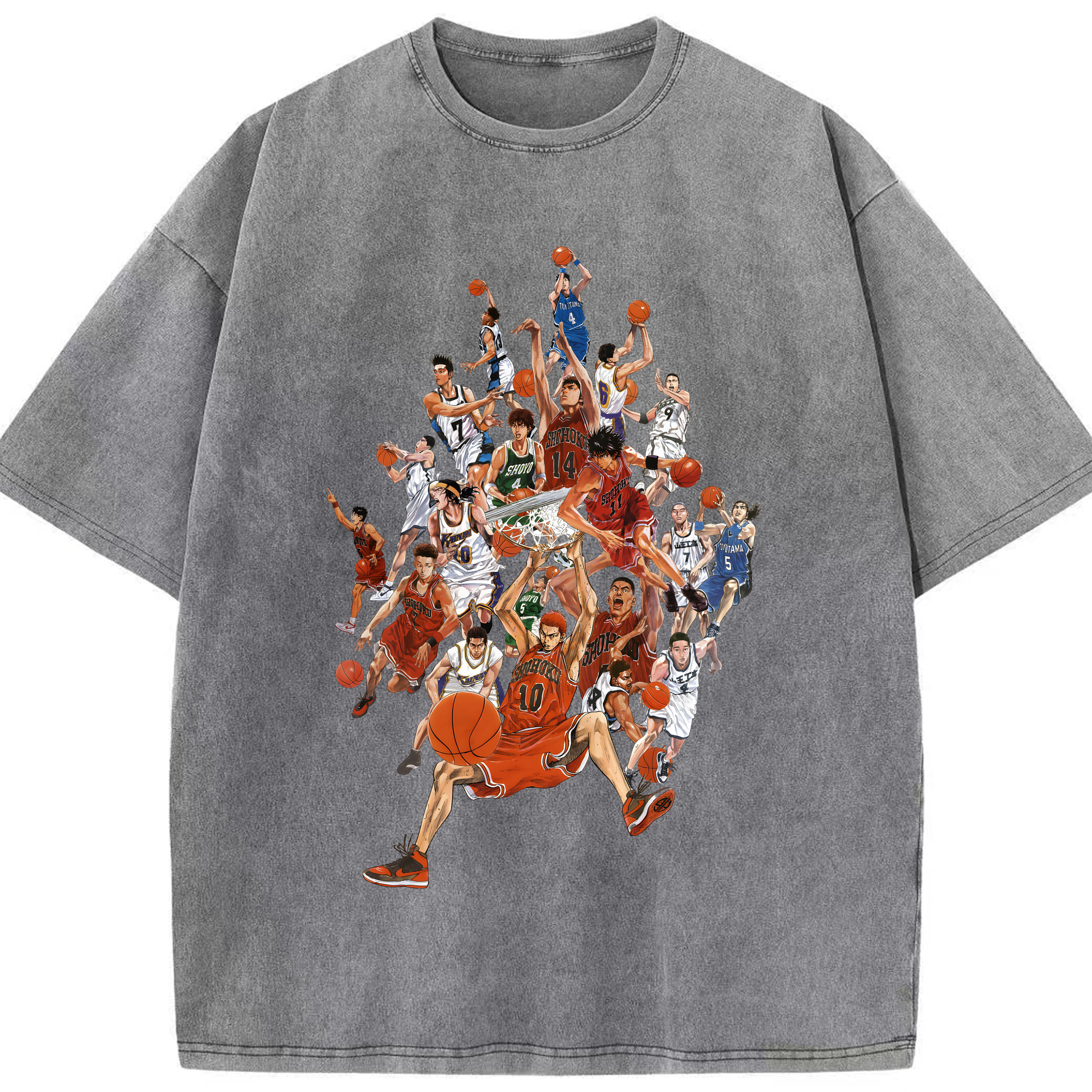 （画像用） SLAM DUNK／スラムダンク 綿100% ヴィンテージ風 半袖Tシャツ（フロントプリント）