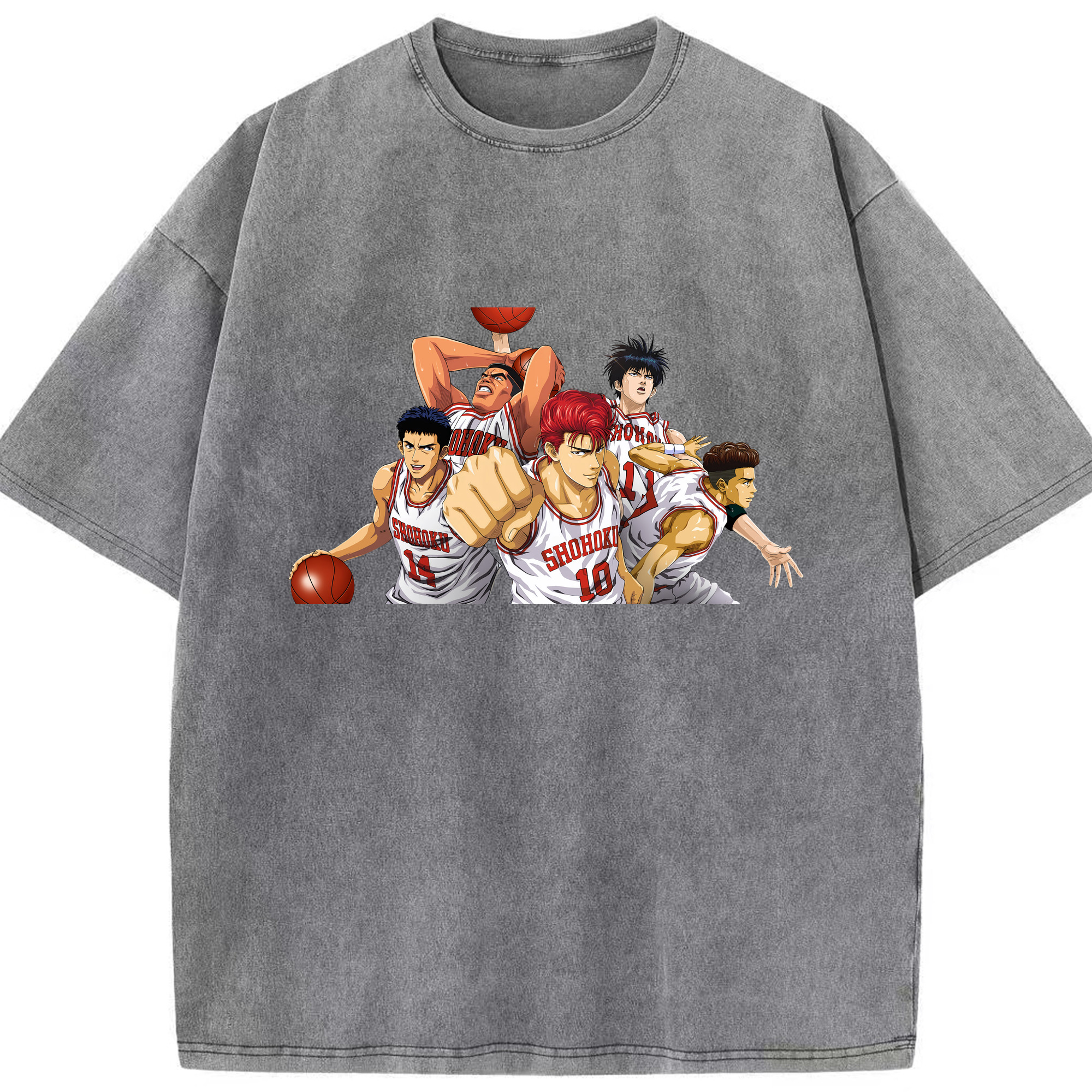 （画像用） SLAM DUNK／スラムダンク 綿100% ヴィンテージ風 半袖Tシャツ（フロントプリント）
