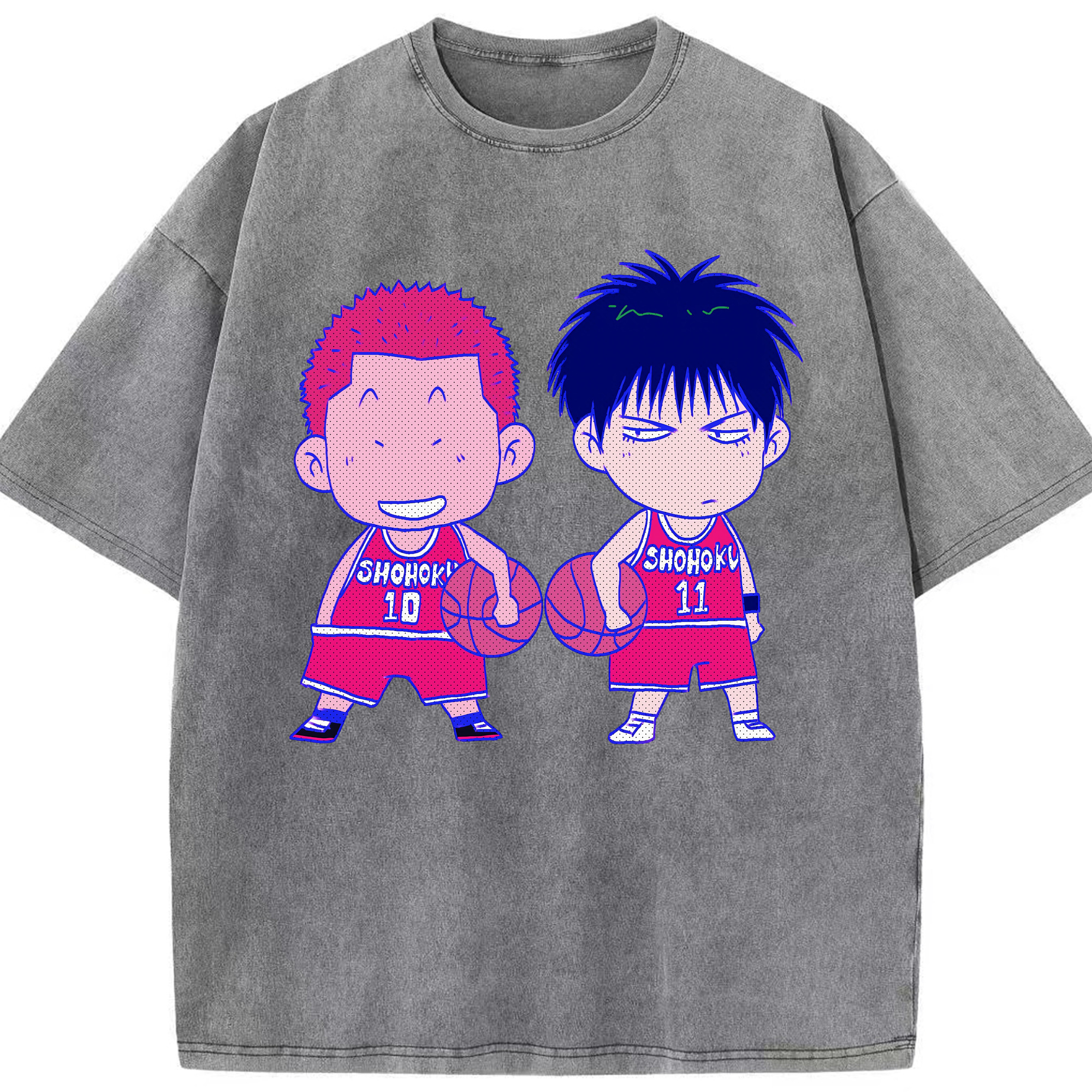 （画像用） SLAM DUNK／スラムダンク 綿100% ヴィンテージ風 半袖Tシャツ（フロントプリント）