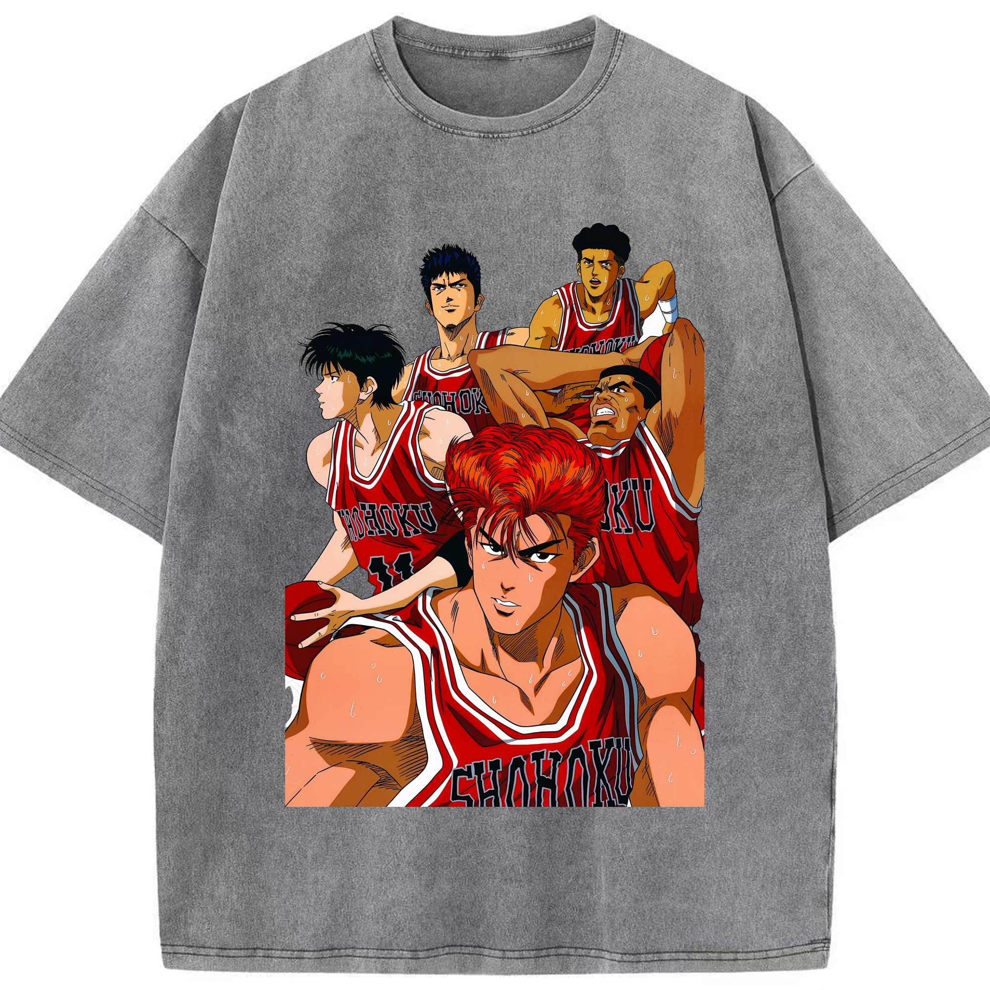 （画像用） SLAM DUNK／スラムダンク 綿100% ヴィンテージ風 半袖Tシャツ（フロントプリント）