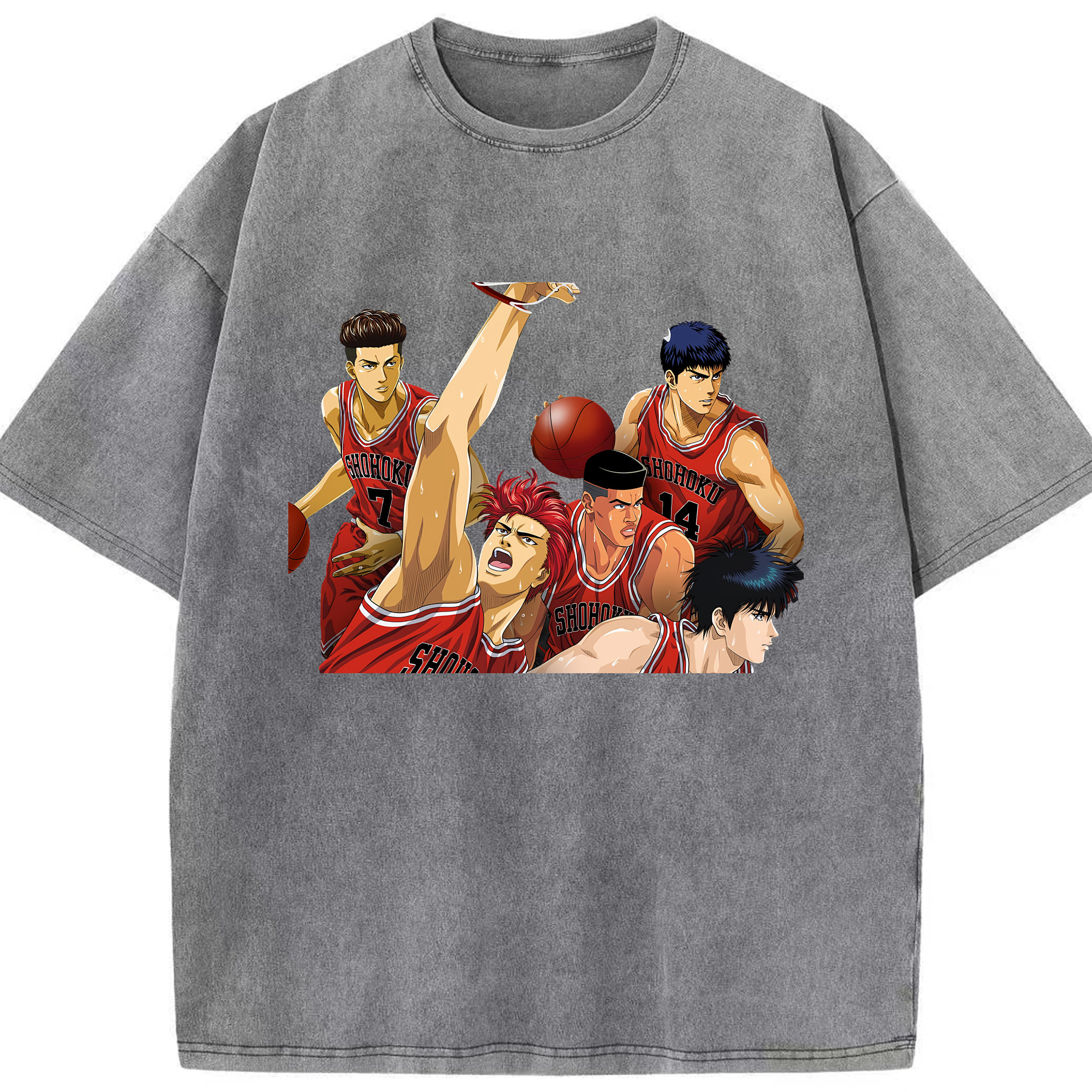 （画像用） SLAM DUNK／スラムダンク 綿100% ヴィンテージ風 半袖Tシャツ（フロントプリント）