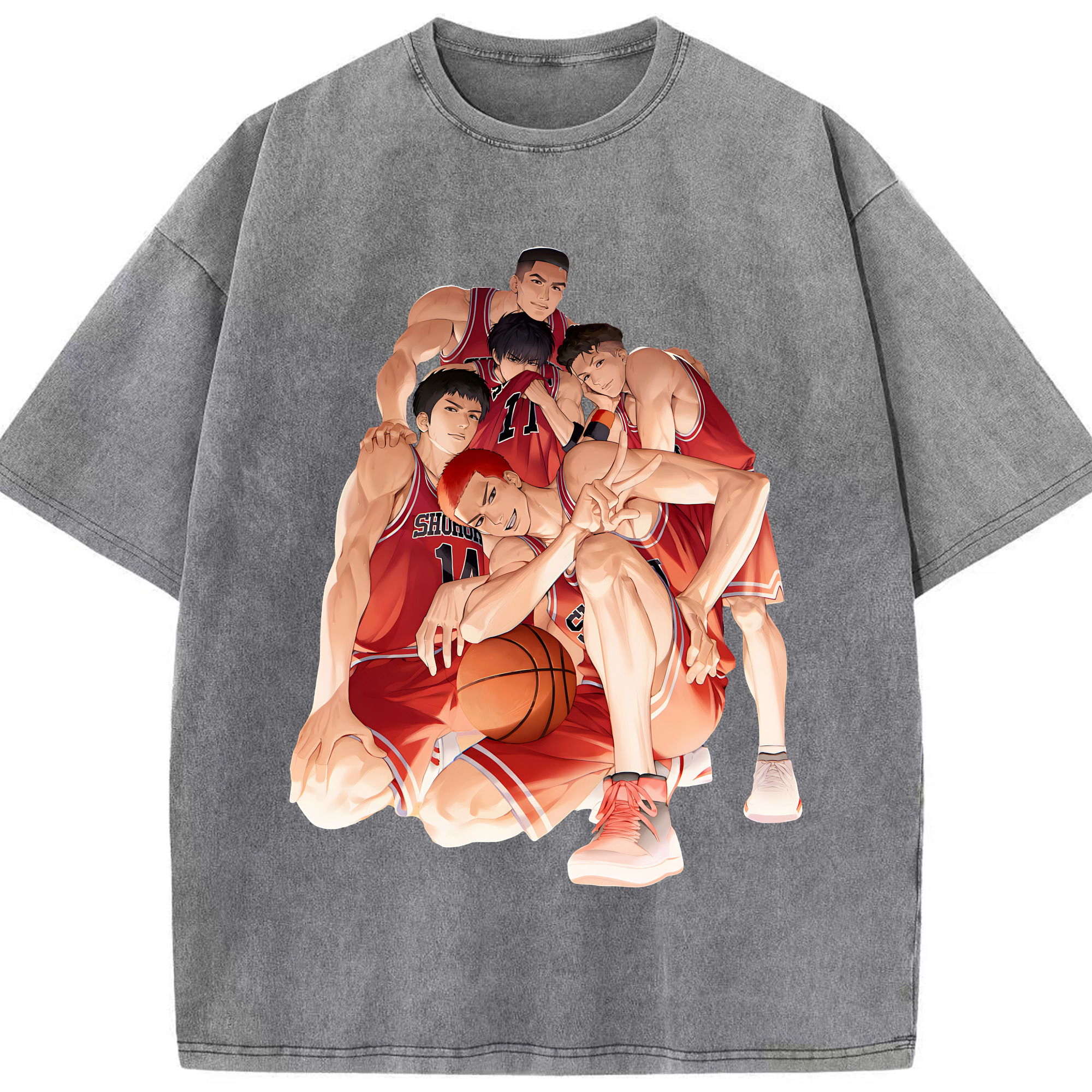 （画像用） SLAM DUNK／スラムダンク 綿100% ヴィンテージ風 半袖Tシャツ（フロントプリント）