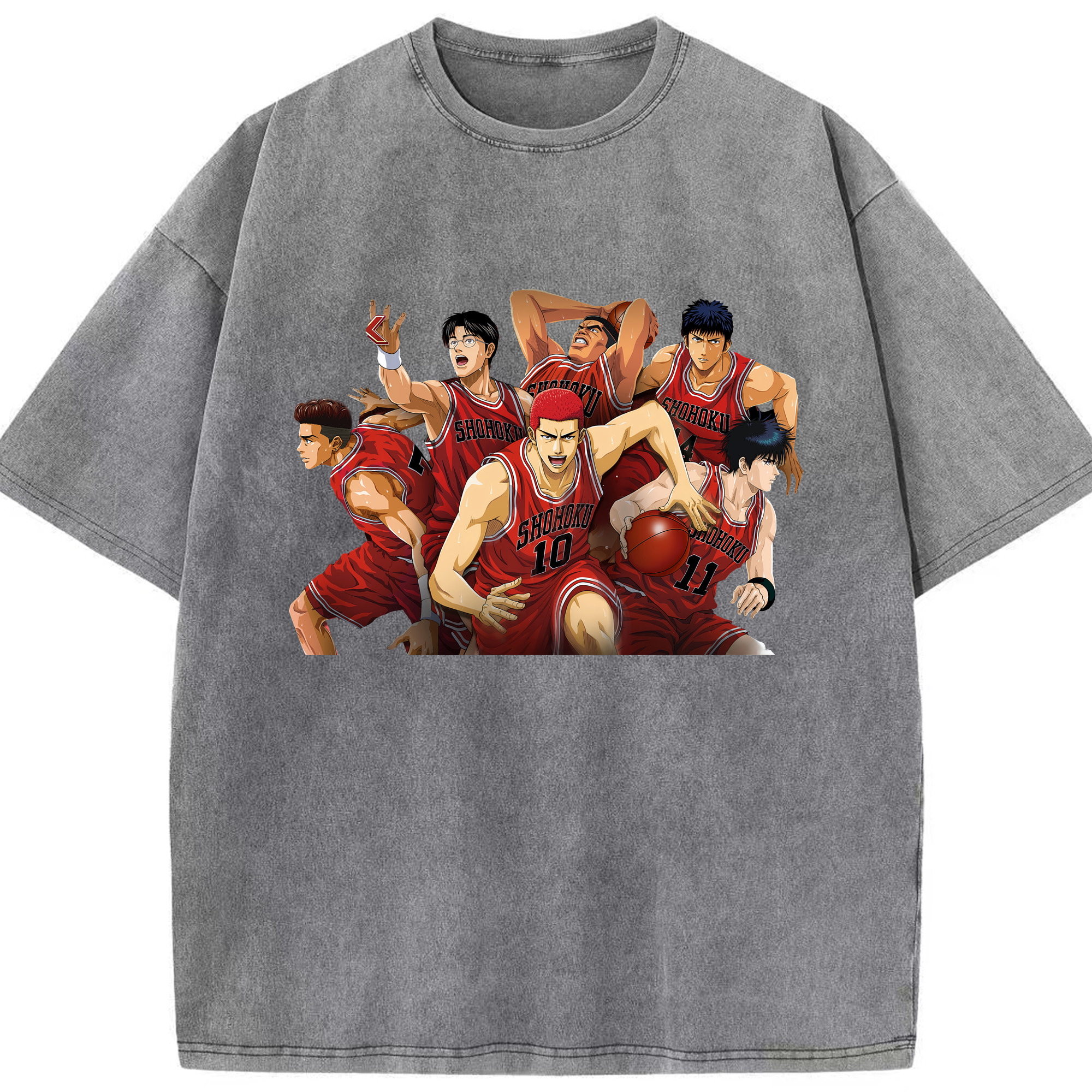 （画像用） SLAM DUNK／スラムダンク 綿100% ヴィンテージ風 半袖Tシャツ（フロントプリント）