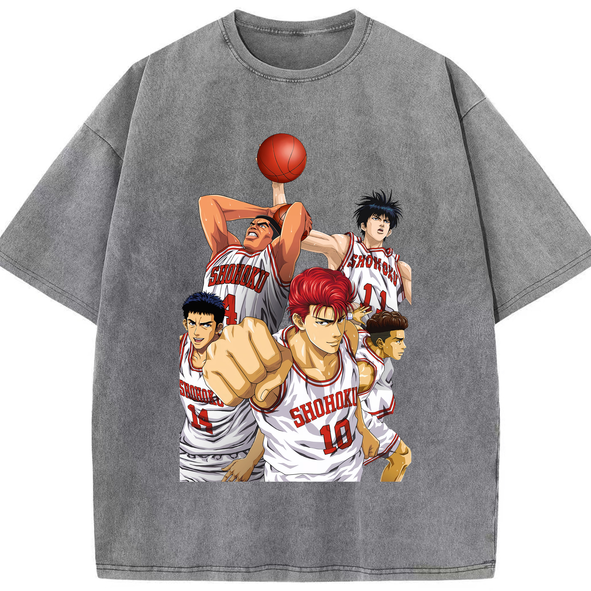 （画像用） SLAM DUNK／スラムダンク 綿100% ヴィンテージ風 半袖Tシャツ（フロントプリント）