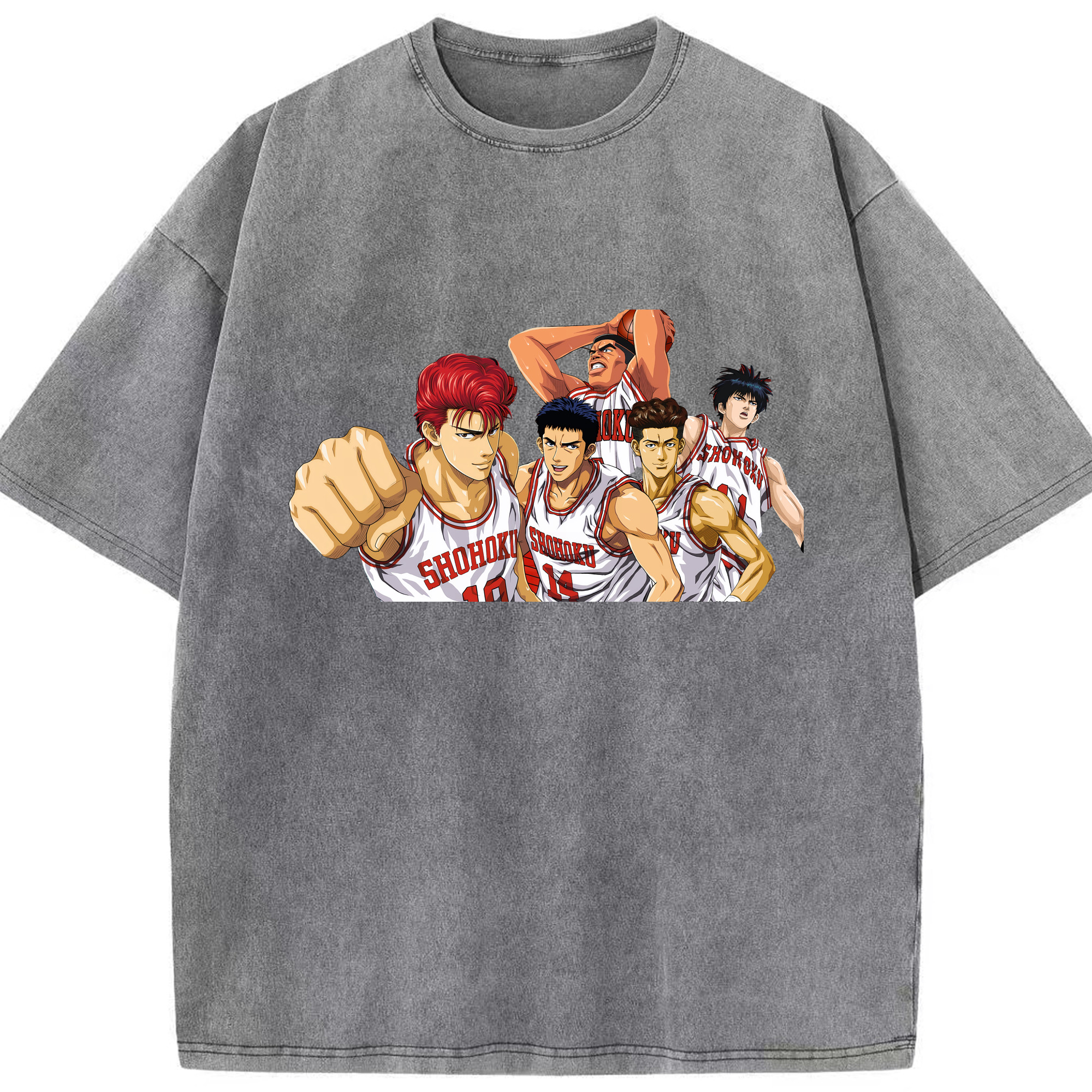 （画像用） SLAM DUNK／スラムダンク 綿100% ヴィンテージ風 半袖Tシャツ（フロントプリント）
