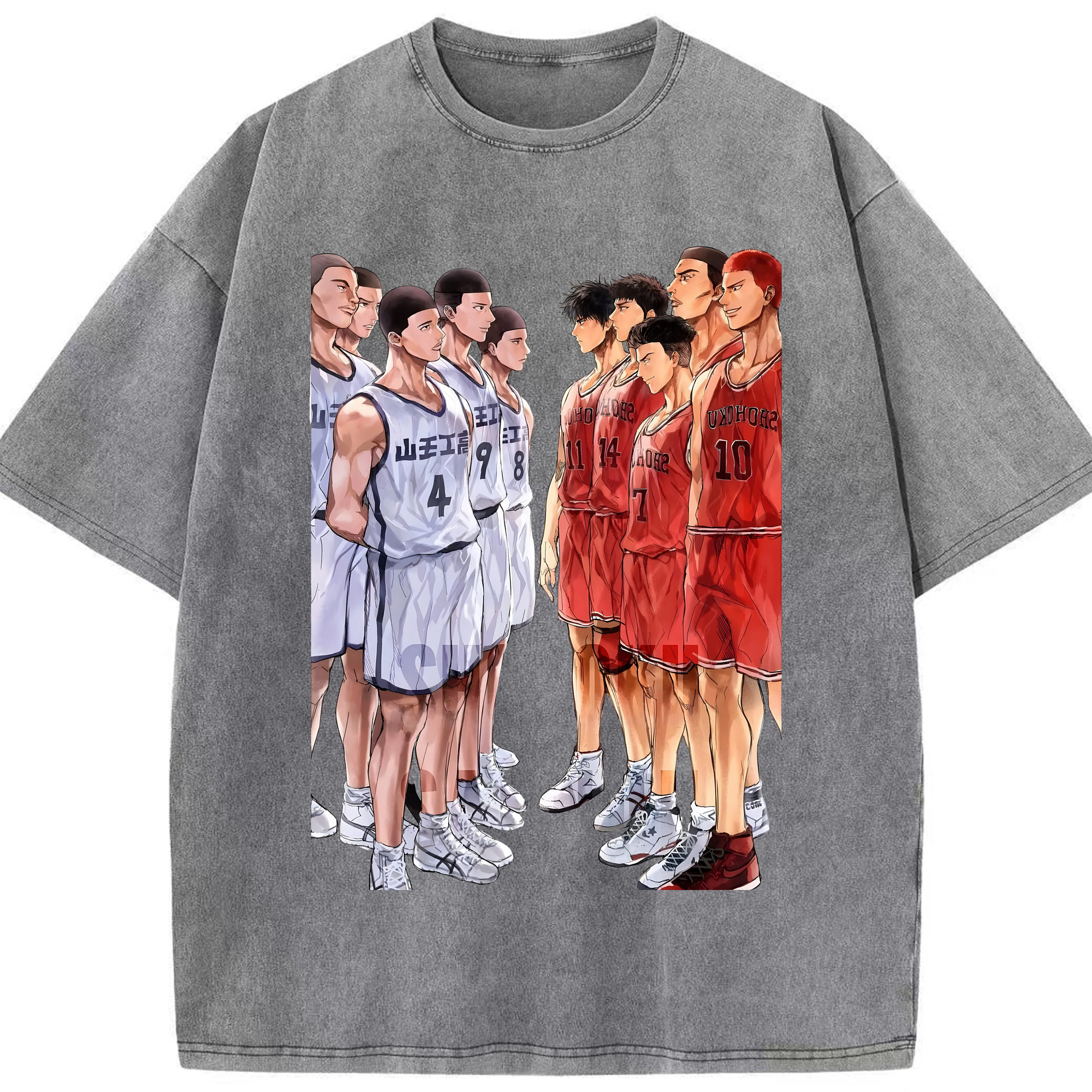 （画像用） SLAM DUNK／スラムダンク 綿100% ヴィンテージ風 半袖Tシャツ（フロントプリント）