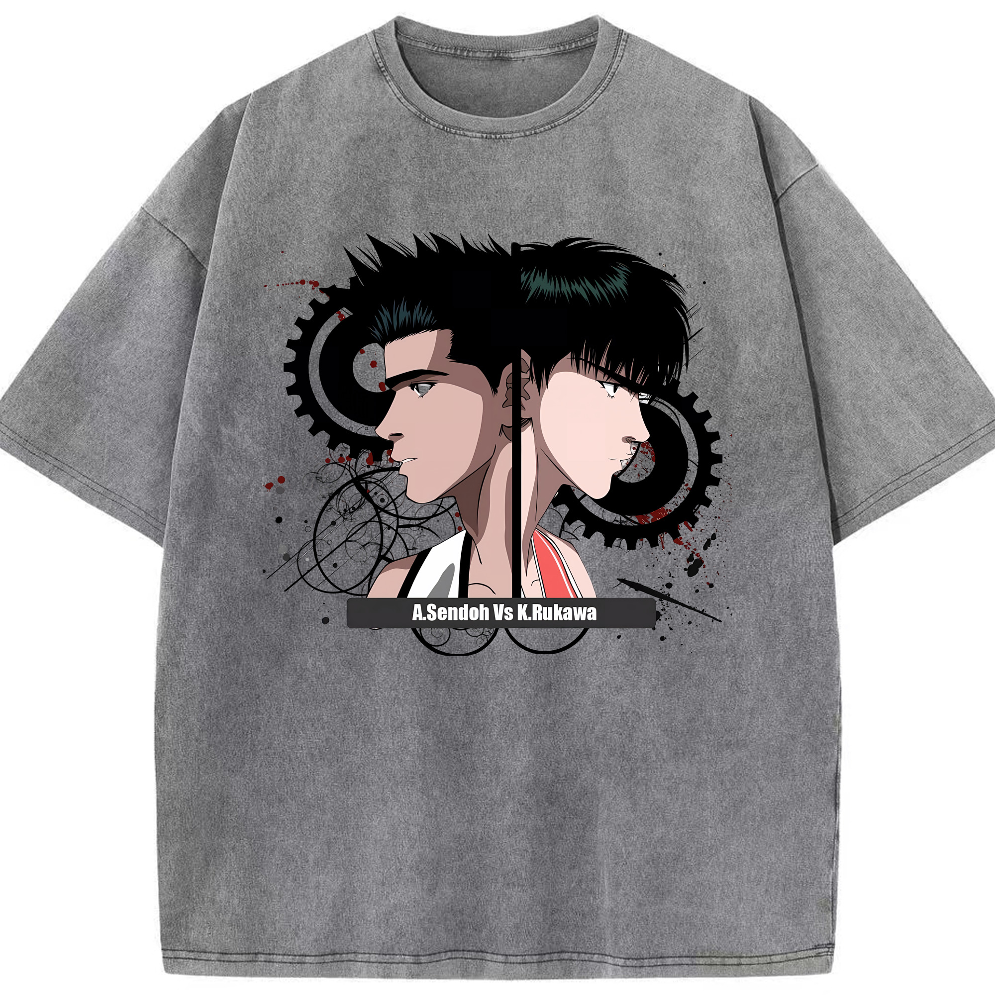 （画像用） SLAM DUNK／スラムダンク 綿100% ヴィンテージ風 半袖Tシャツ（フロントプリント）