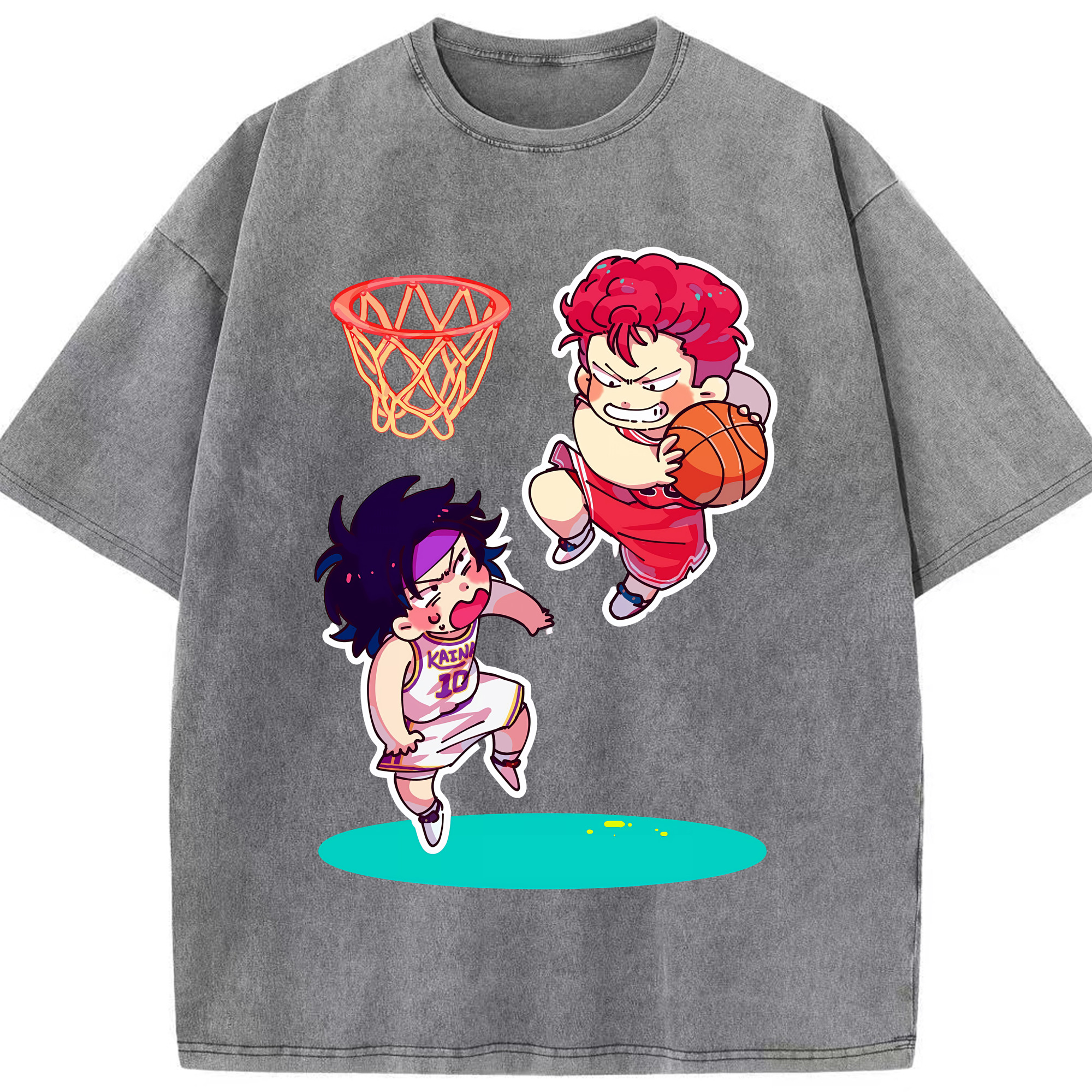 （画像用） SLAM DUNK／スラムダンク 綿100% ヴィンテージ風 半袖Tシャツ（フロントプリント）